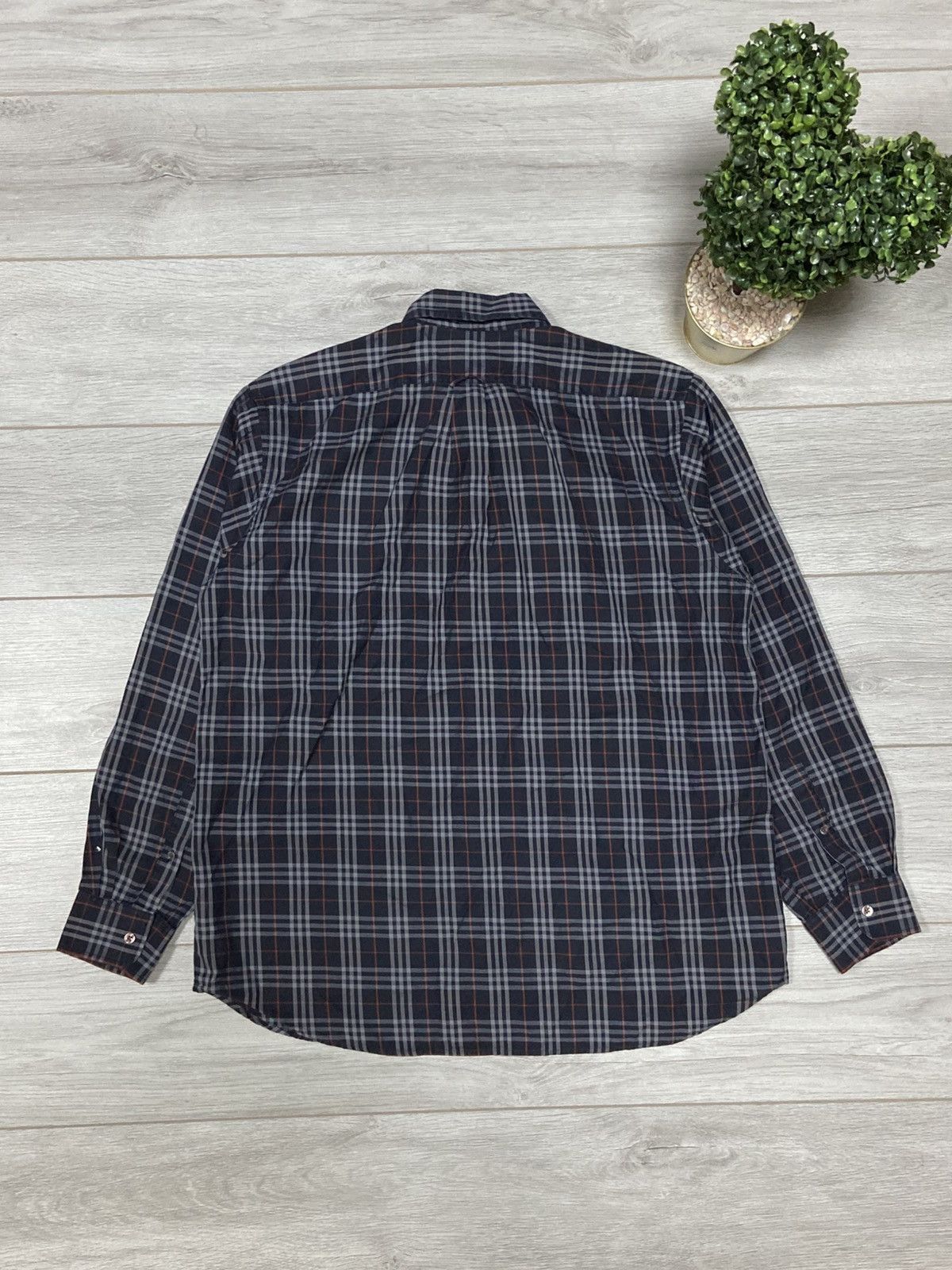 Burberry Burberry Brit shirt nova check dark blue overprint vintage Size US XL / EU 56 / 4 - 8 Thumbnail