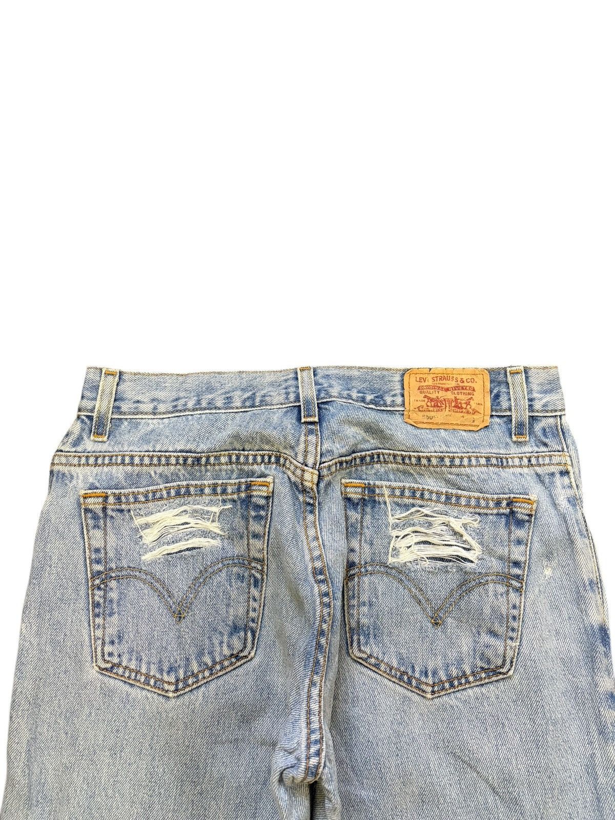 Levi's Vintage 90s Levis 550 Punk Heavy Distressed Jeans Size 30" / US 8 / IT 44 - 4 Thumbnail