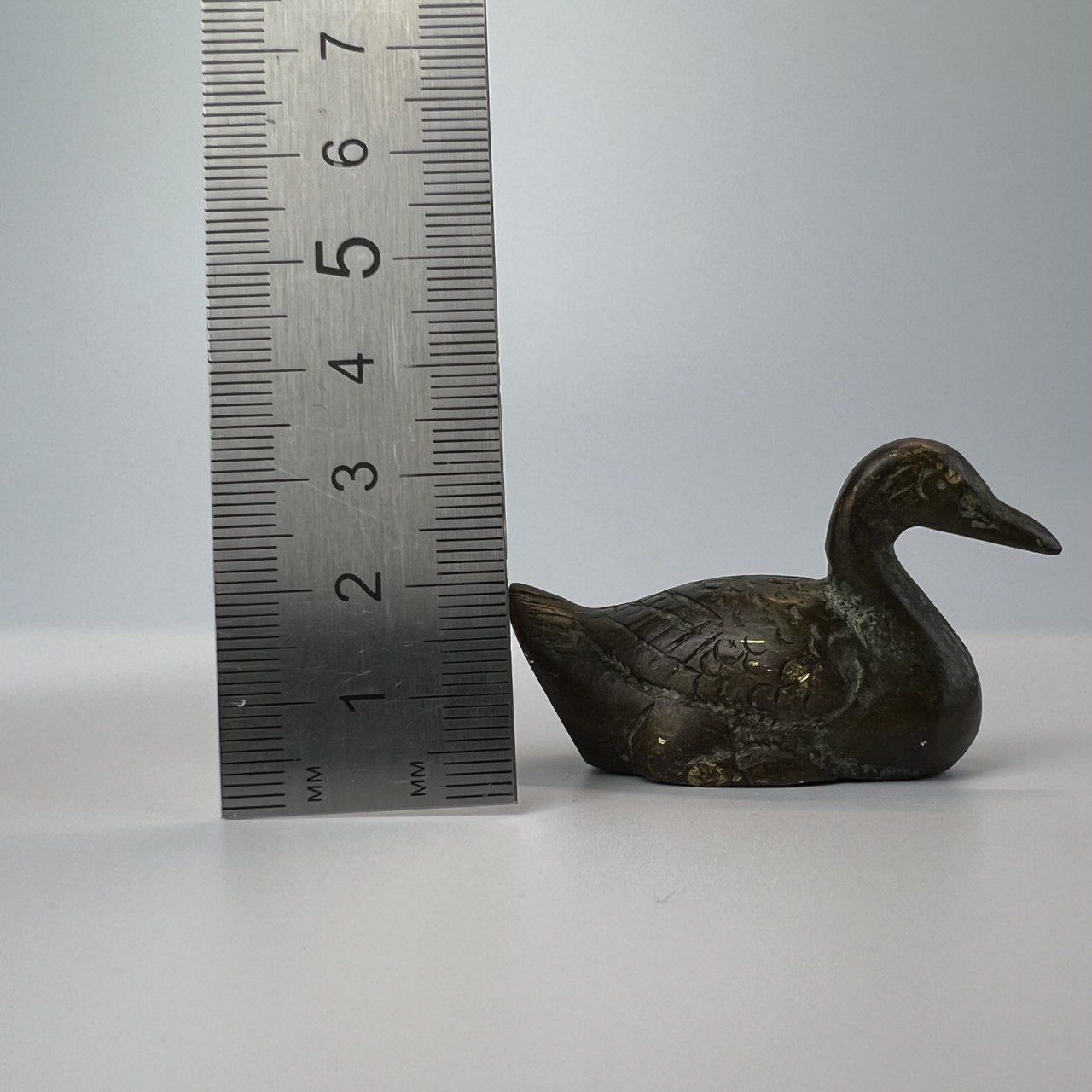 Vintage Antique Bronze Mini Figure Statue Bird Duck Collectible Size ONE SIZE - 4 Thumbnail