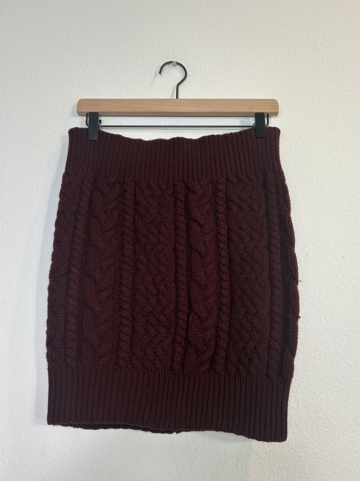Y's Cable Knit Mini Skirt Size 30" / US 8 / IT 44 - 3 Thumbnail
