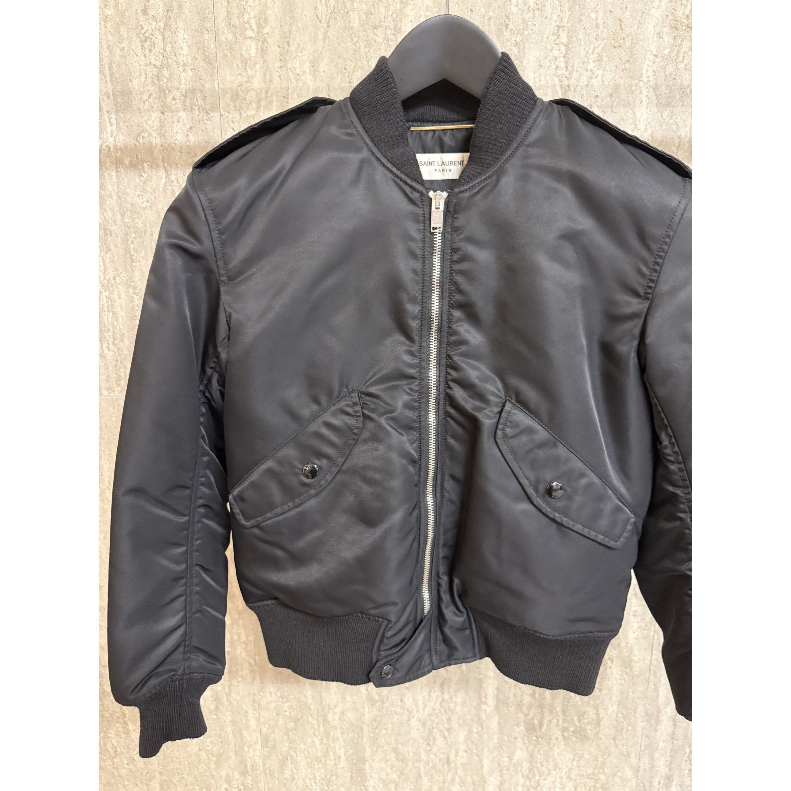 Saint Laurent Paris Saint Laurent Paris Womens Black Bomber Jacket F38 Size XS / US 0-2 / IT 36-38 - 12 Thumbnail