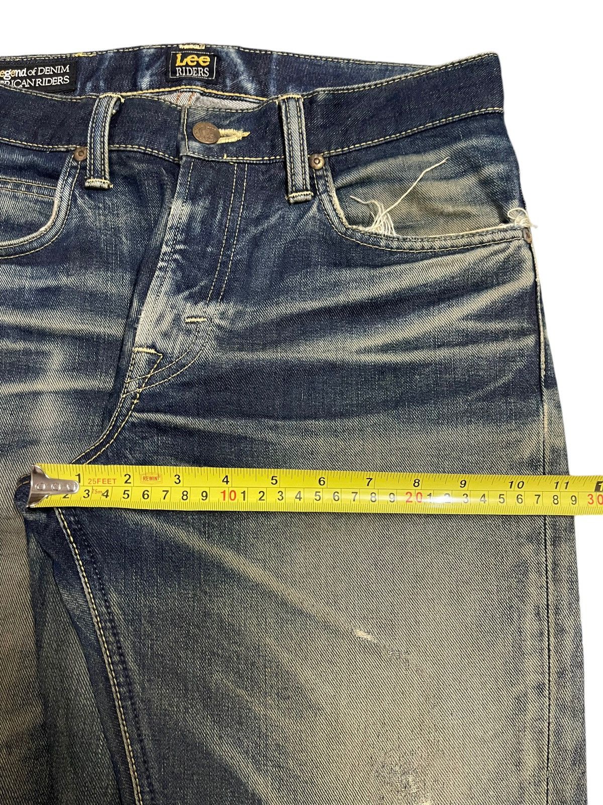 Lee Vintage 90s Lee Blue Faded Wash Style Distressed Jeans Size US 30 / EU 46 - 17 Thumbnail