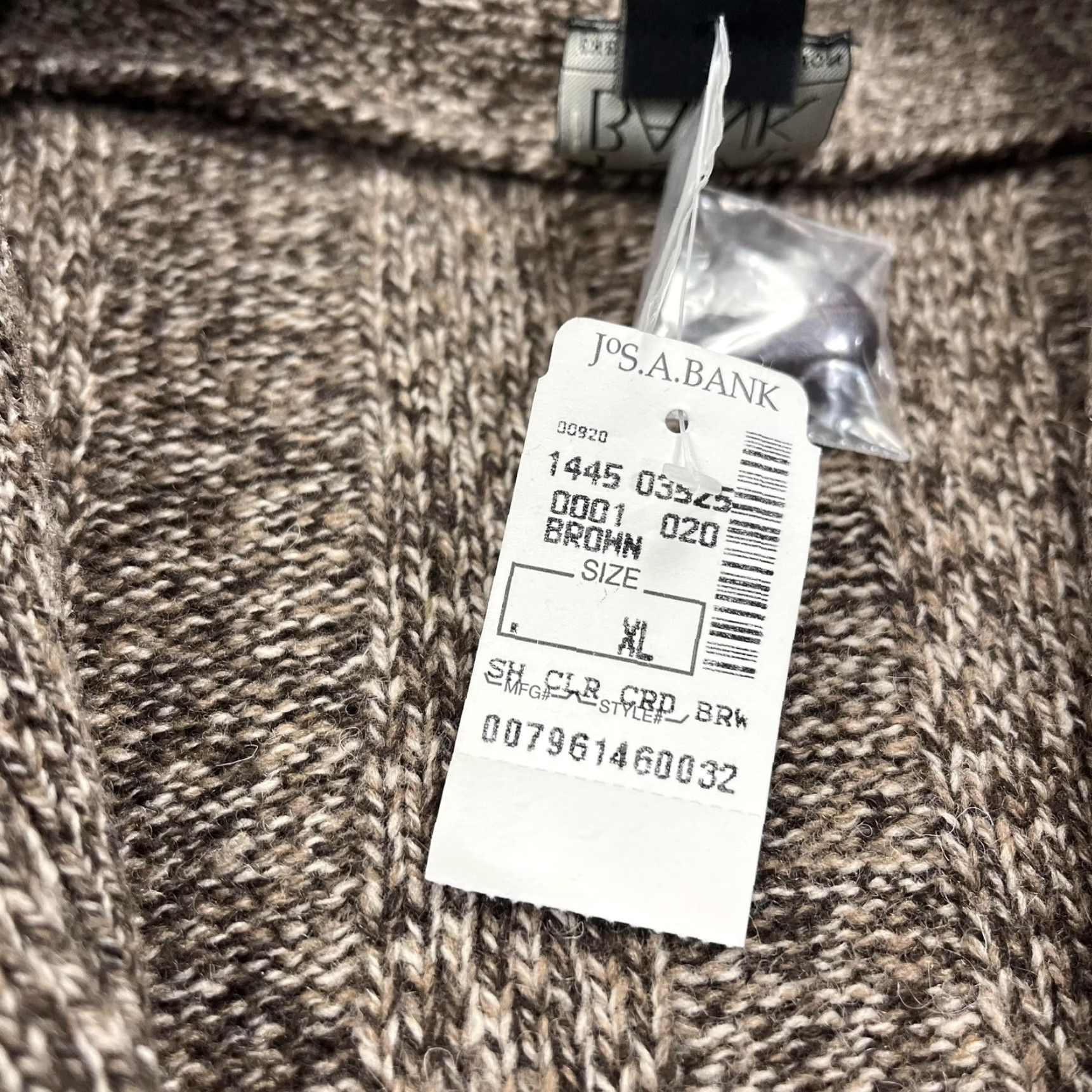 Jos. A. Bank Jos A Bank Sweater Mens XL Brown Lambswool Shawl Cardigan Elbow Patches Size US XL / EU 56 / 4 - 4 Thumbnail