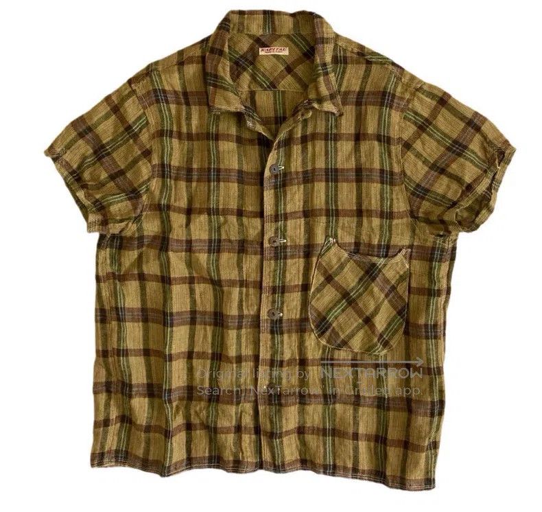 Kapital Kapital Linen brown green plaid shirt Size US XS / EU 42 / 0 - 1 Thumbnail