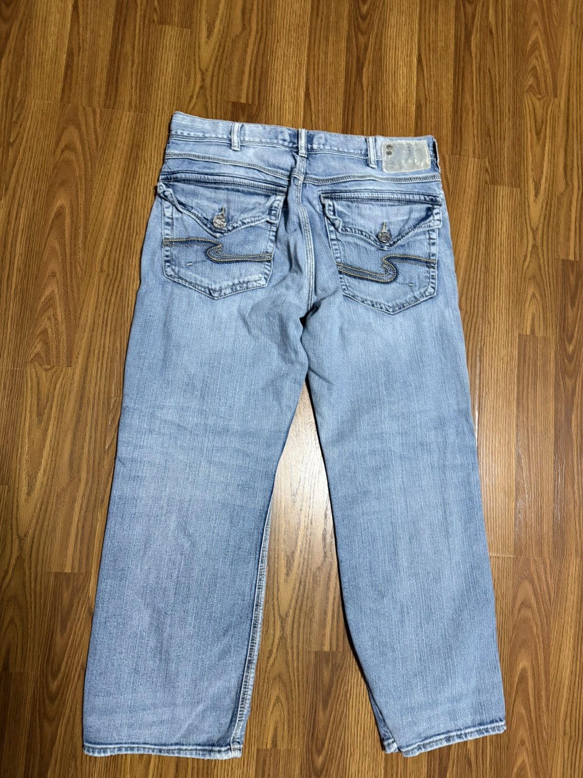 Silver Jeans Co. Silver Jeans Gordie Y2K EMC Denim Light Wash Flap Pocket 34 Size US 34 / EU 50 - 4 Thumbnail