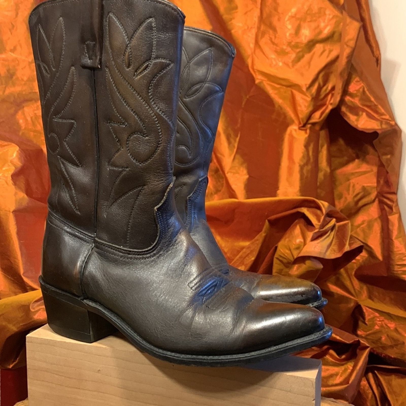 Acme Clothing Acme brown leather flame stitched Western cowboy boots Size US 9 / EU 42 - 2 Thumbnail