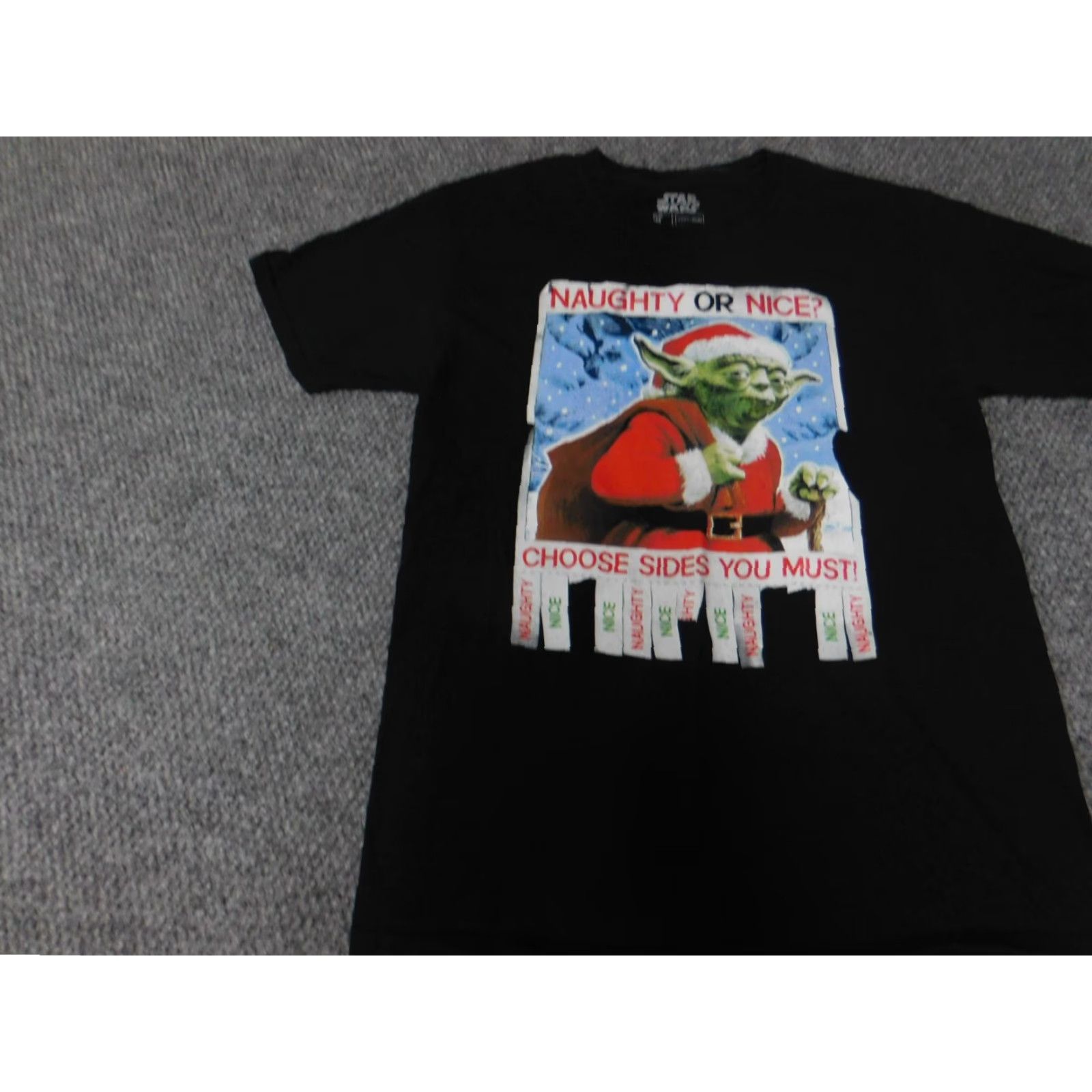 Star Wars Star Wars Mens Shirt Medium black graphic Christmas Yoda T-Shirt Crew Neck Short Sleeve Logo Knit Cotton Spandex Size US M / EU 48-50 / 2 - 2 Thumbnail
