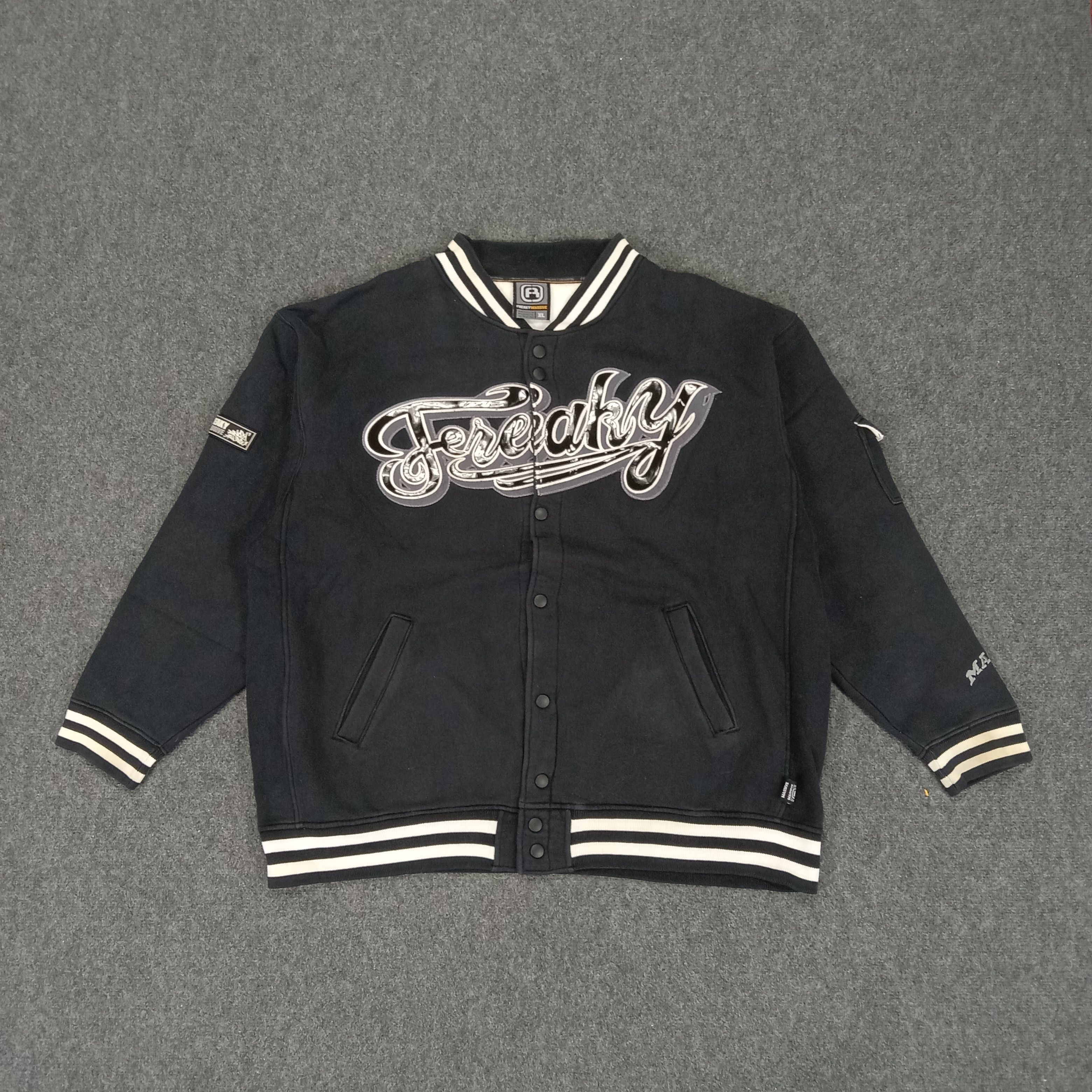 Vintage Freaky Massive Center Logo Varsity Jacket Size US XL / EU 56 / 4 - 1 Thumbnail