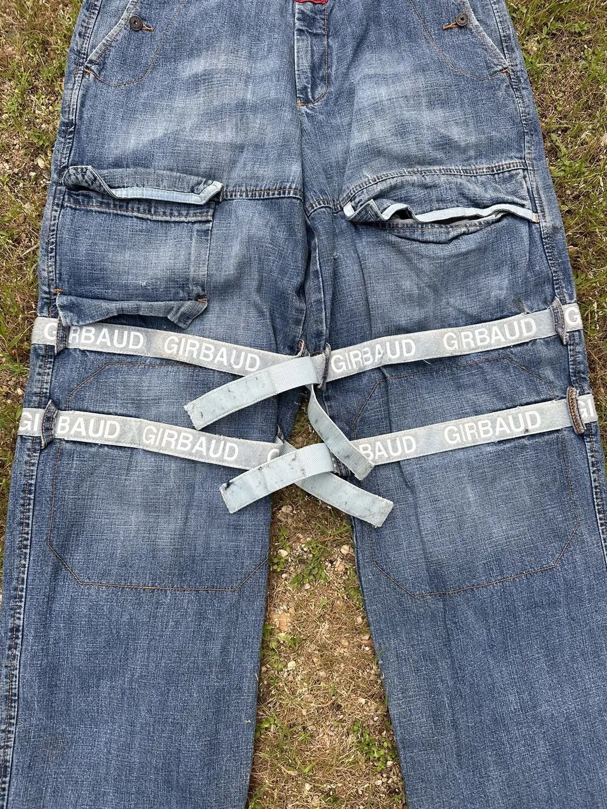 Marithe + Francois Girbaud MARITHE FRANCOIS GIRBAUD SHUTTLE TAPE BONDAGE DENIM PANTS Size US 33 - 1 Thumbnail