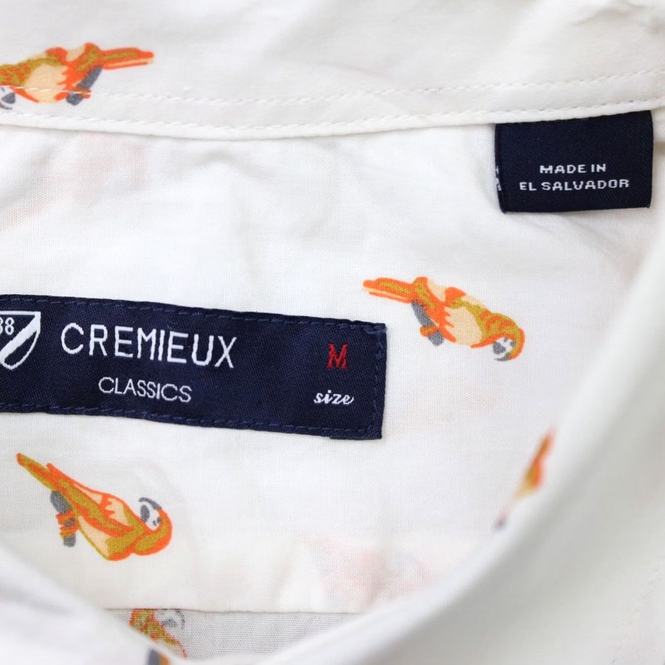Cremieux Cremieux Classics AOP Shirt Mens Medium White/Orange Bird All Over Print S/S Size US M / EU 48-50 / 2 - 7 Thumbnail