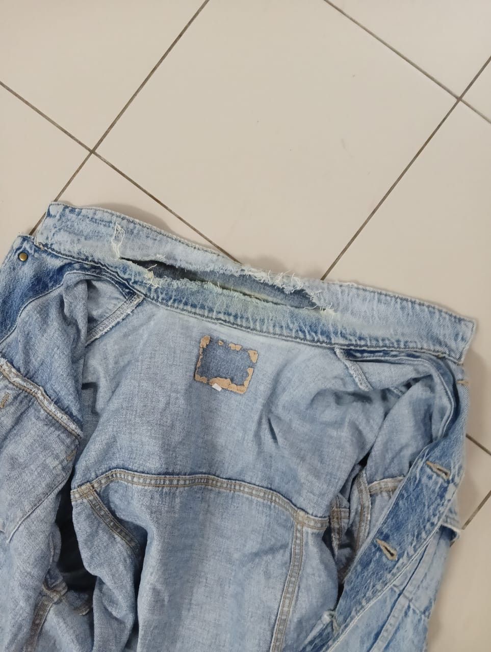 Vintage 🔥Vintage 90s Spirit Destressed Denim Jacket Large Size US L / EU 52-54 / 3 - 2 Thumbnail