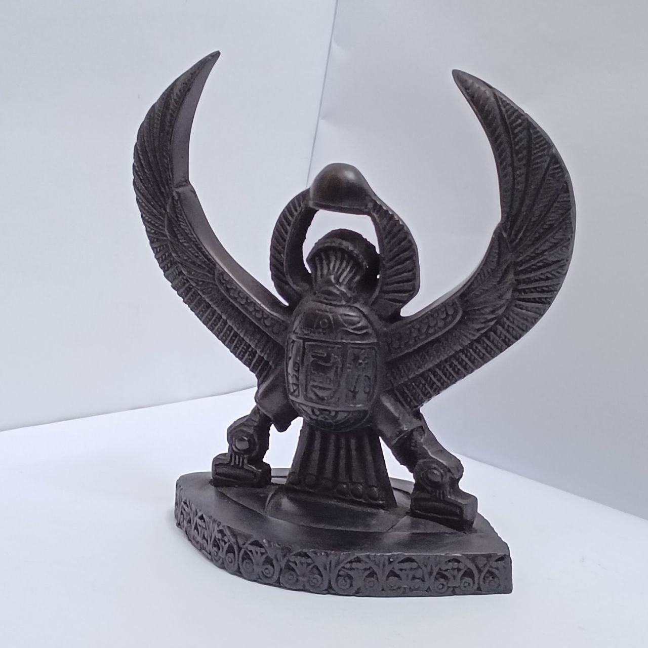 Handmade Egyptian Winged Scarab Handcrafted Black Stone Pharaoh Style Size ONE SIZE - 2 Thumbnail
