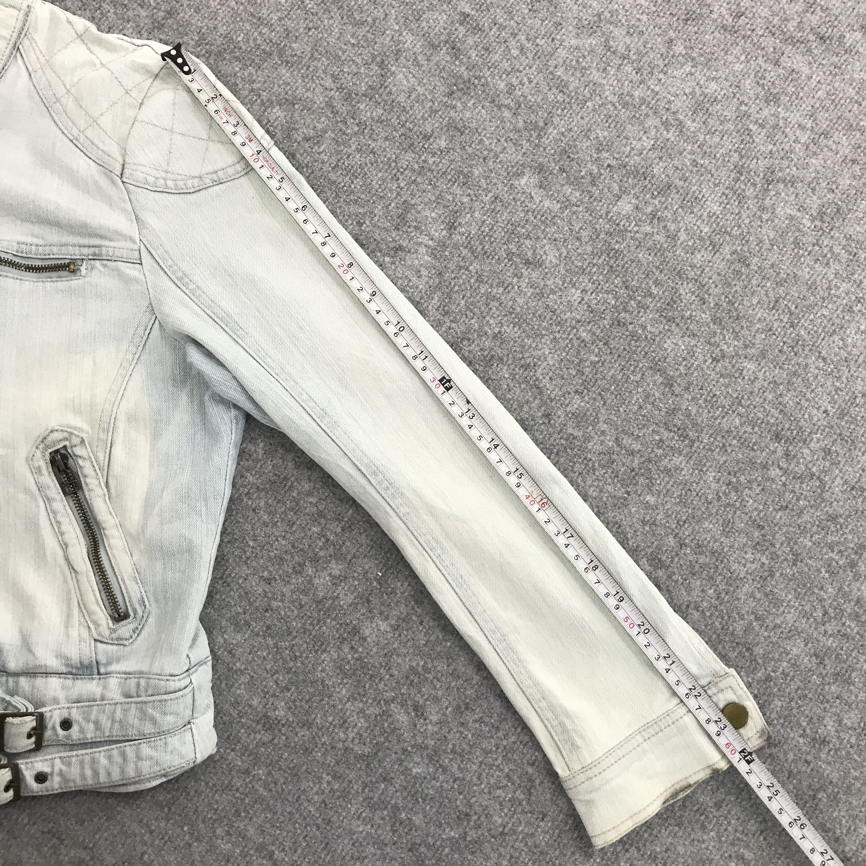 Japanese Brand JAPAN SORRIDERE LIGHT WASH DENIM PUNK BONDAGE JACKET Size US S / EU 44-46 / 1 - 7 Thumbnail