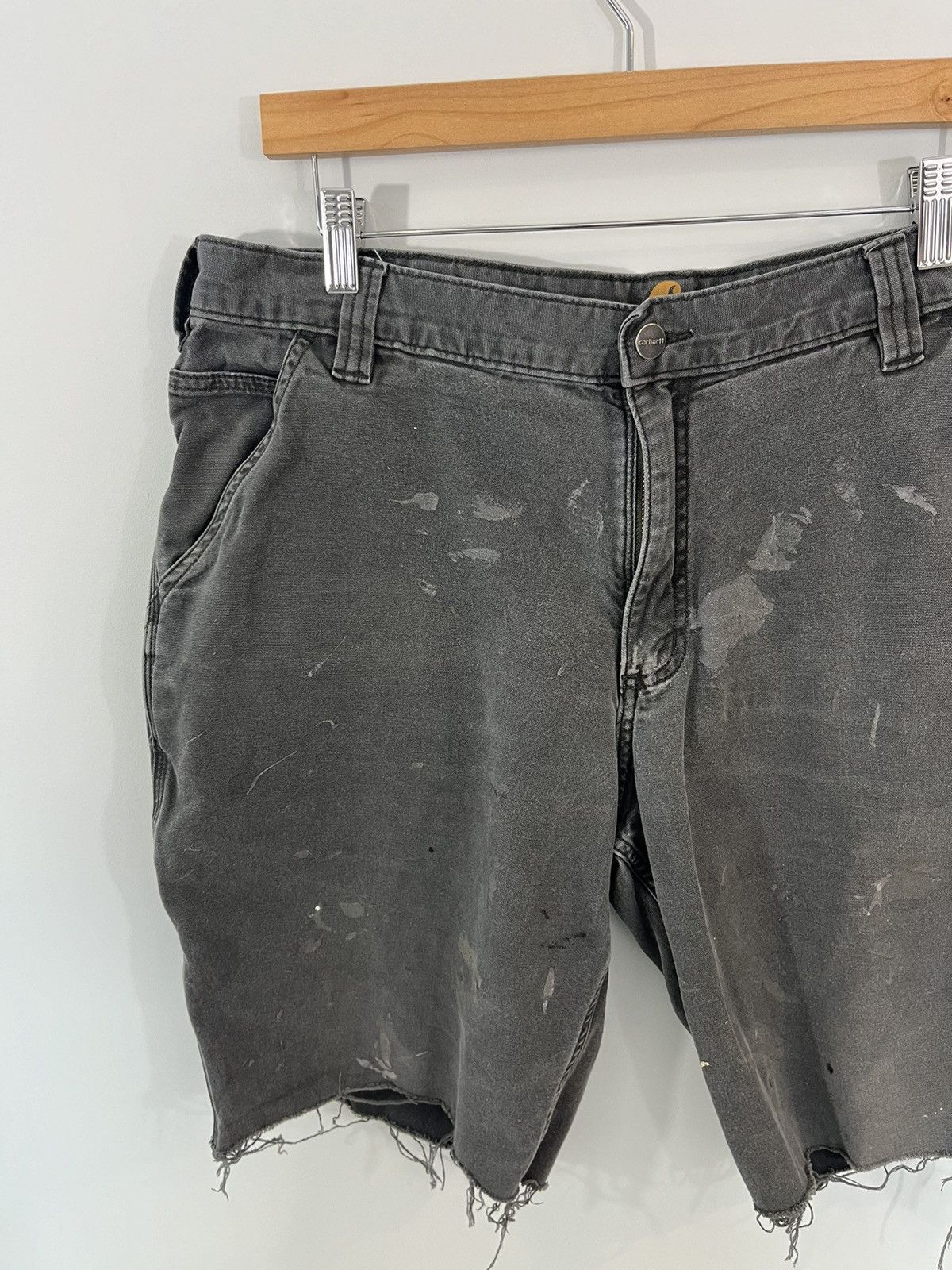 Carhartt Sun Faded Thrashed Gray Vintage Cut Off Shorts Size US 38 / EU 54 - 3 Thumbnail