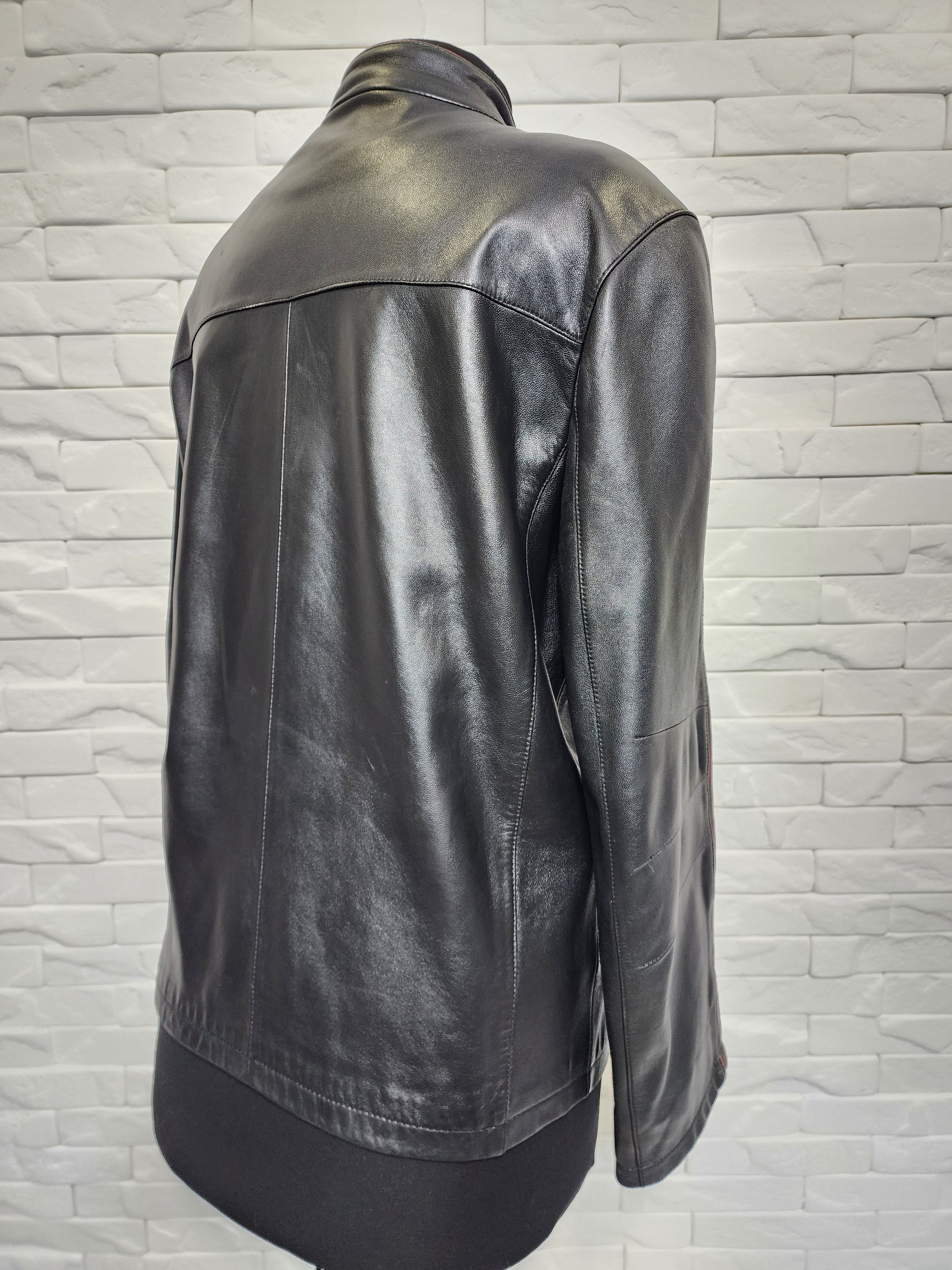Genuine Leather Stylish Black Genuine Leather Jacket: Men's Zippered Style Size US M / EU 48-50 / 2 - 5 Thumbnail