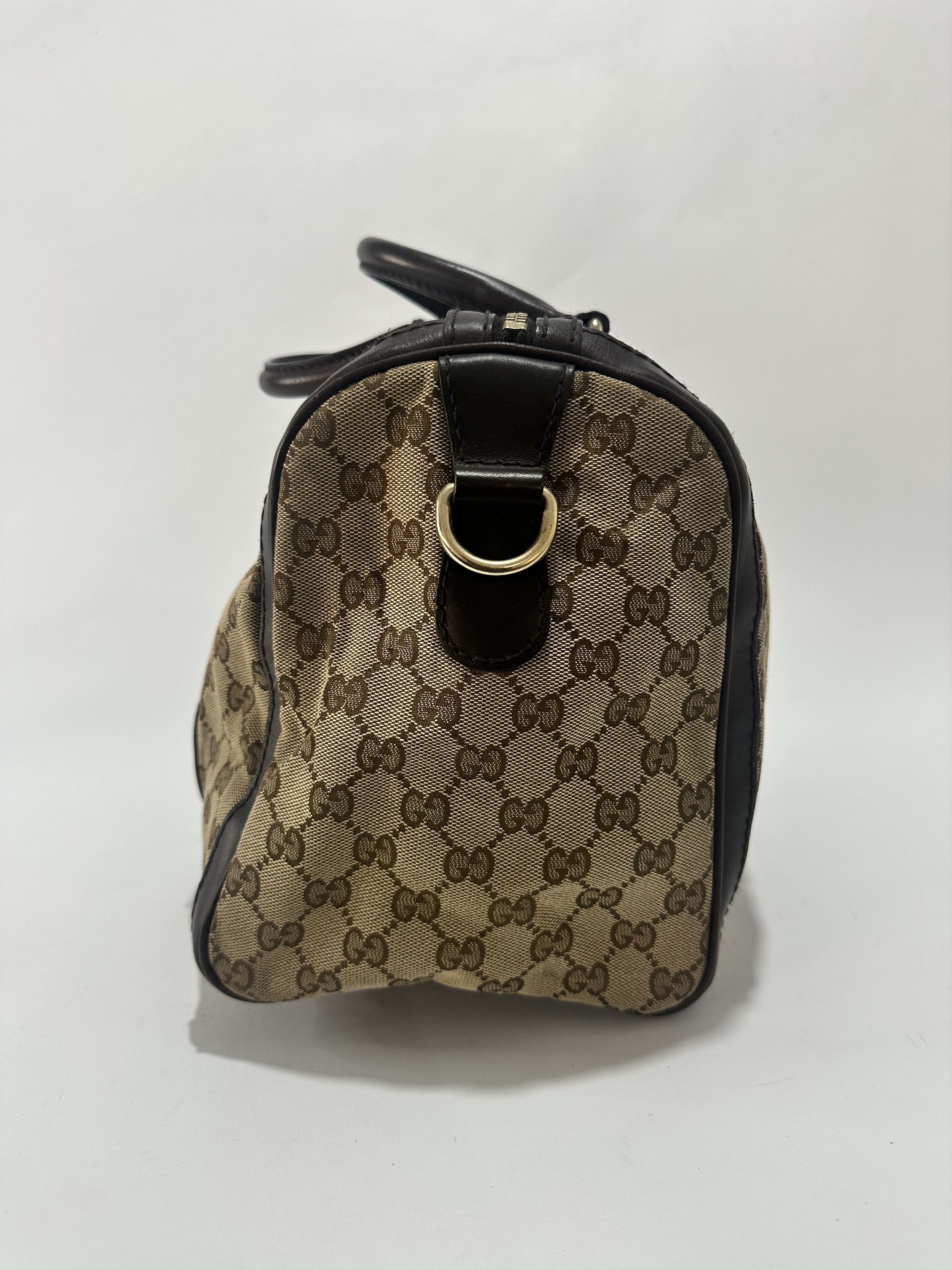 Gucci Gucci Beige/Brown Canvas Web Original GG Boston Bag Size ONE SIZE - 3 Thumbnail