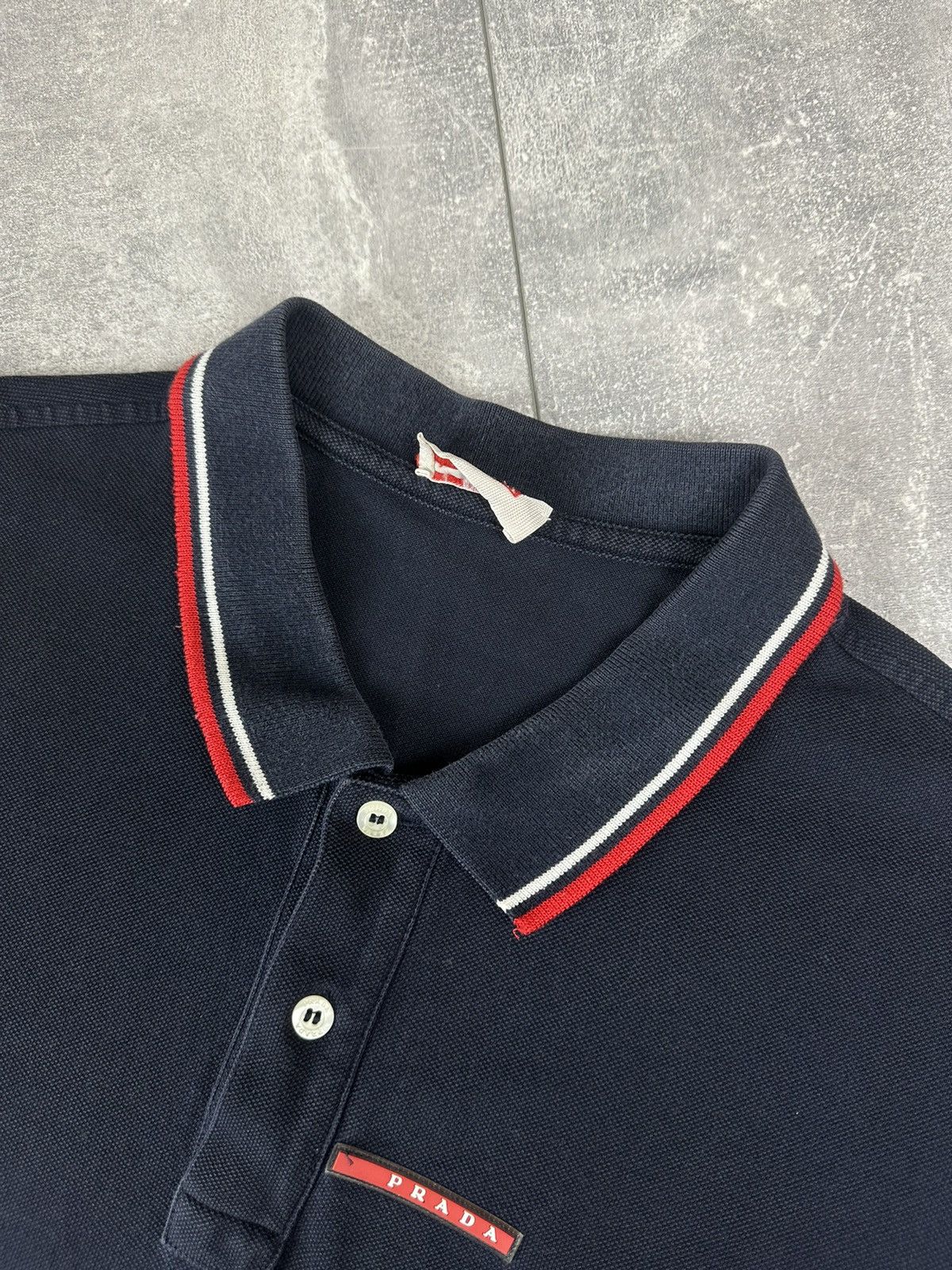 Prada Prada Linea Rossa Red Tab Logo Luxury Cotton Polo Size US XXL / EU 58 / 5 - 8 Thumbnail