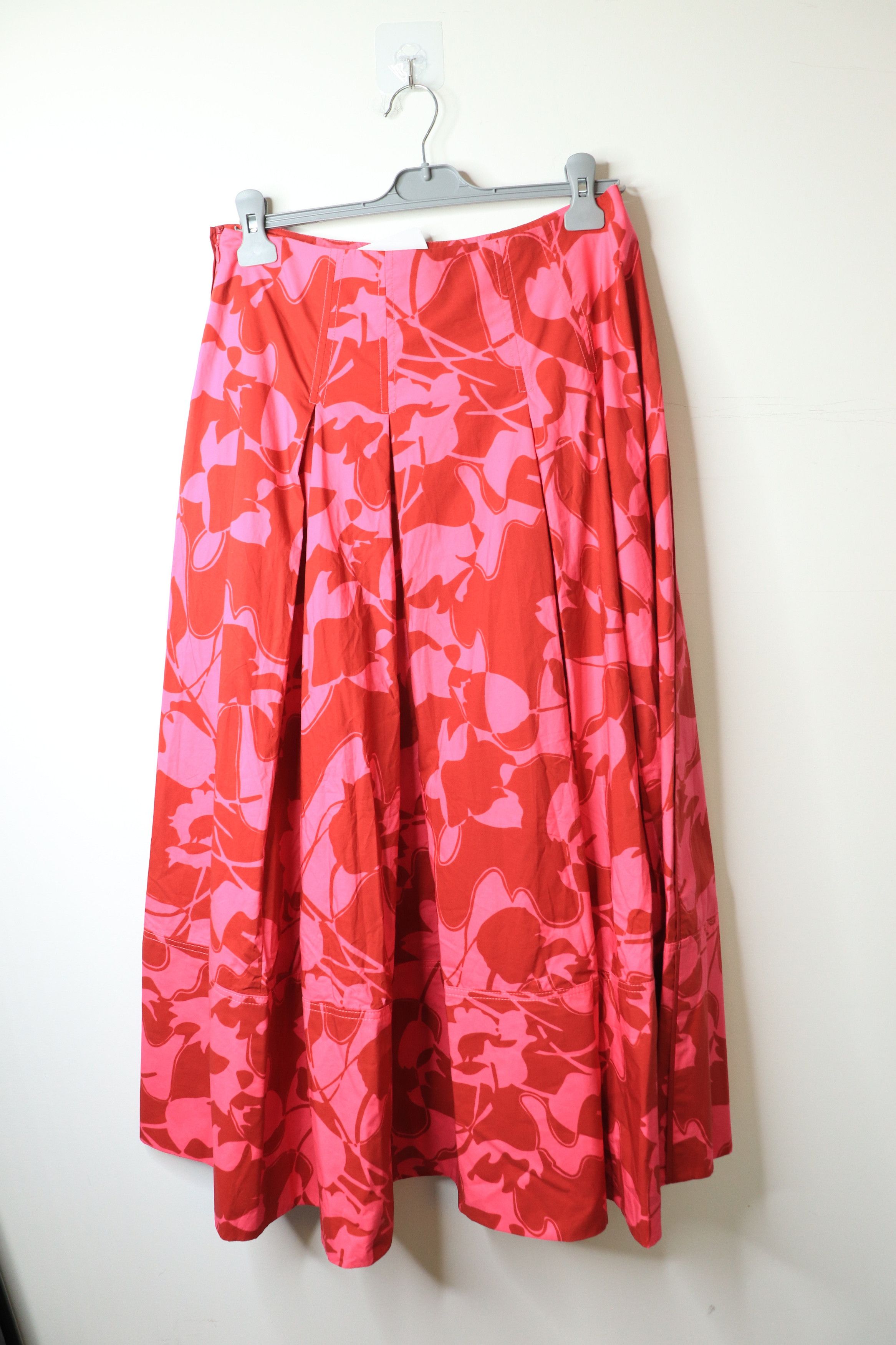 ME+EM Pink and red floral pleated midi skirt - UK 12 Size 30" / US 8 / IT 44 - 1 Thumbnail
