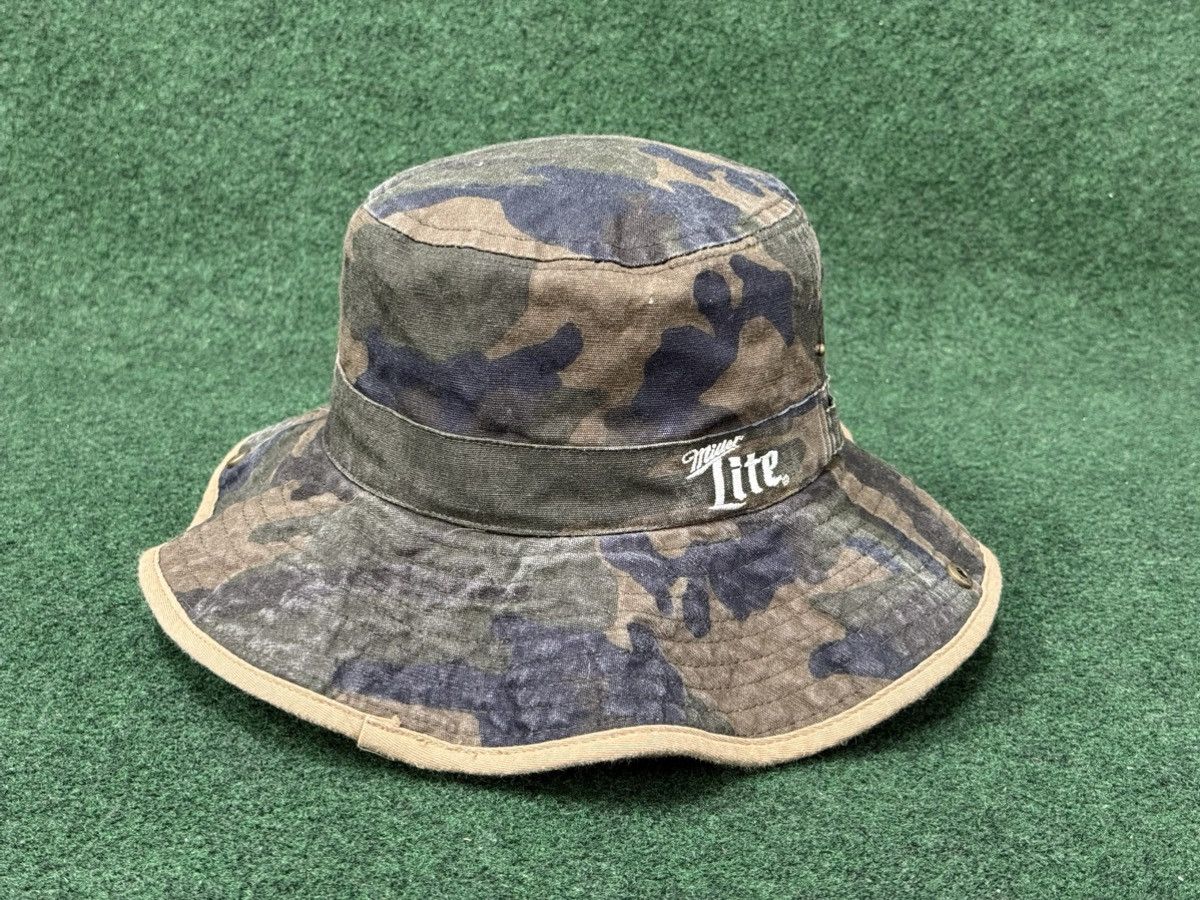 Vintage Vintage Miller Lite Beer Camo Boonie Hat Size ONE SIZE - 1 Thumbnail