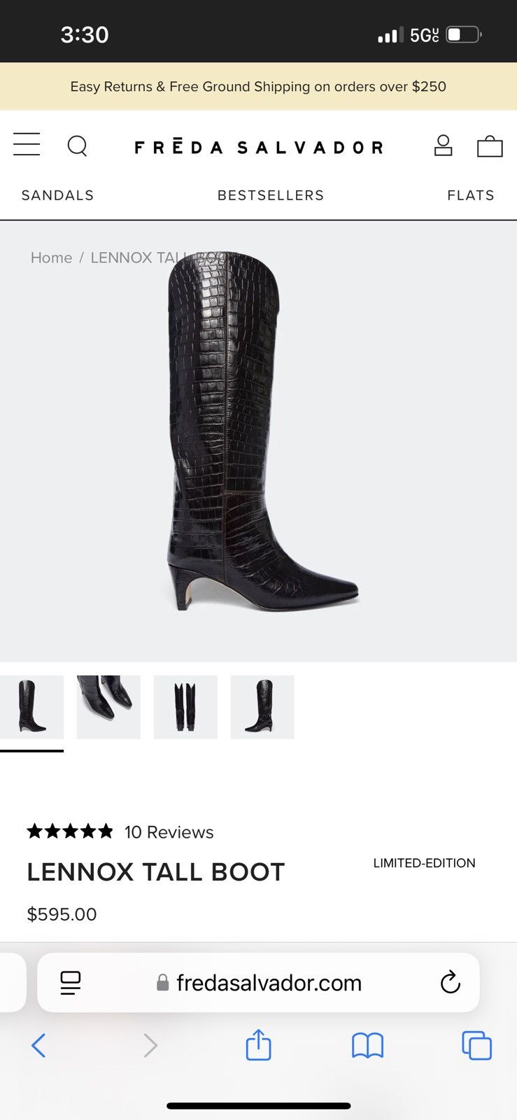 FREDA SALVADOR Freda Salvador Lennox Boot in Teak Embossed Croc Size US 7 / IT 37 - 1 Thumbnail