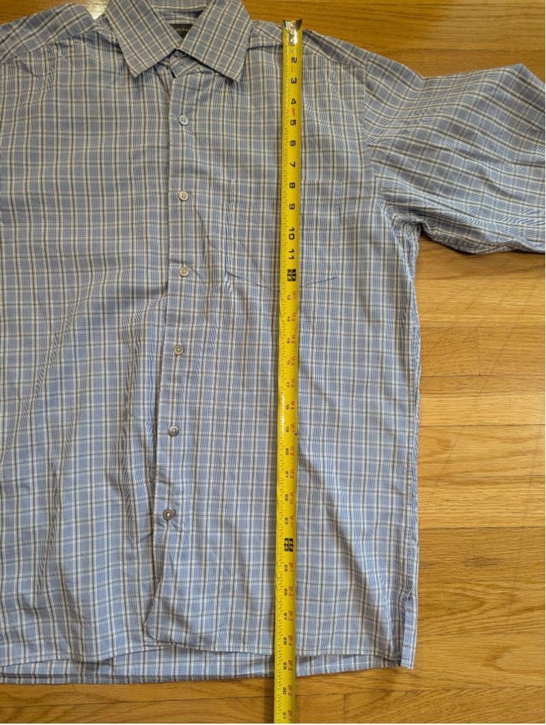 Ermenegildo Zegna Ermenegildo Zegna Button Down Shirt Size Medium Blue Plaid Size US M / EU 48-50 / 2 - 7 Thumbnail