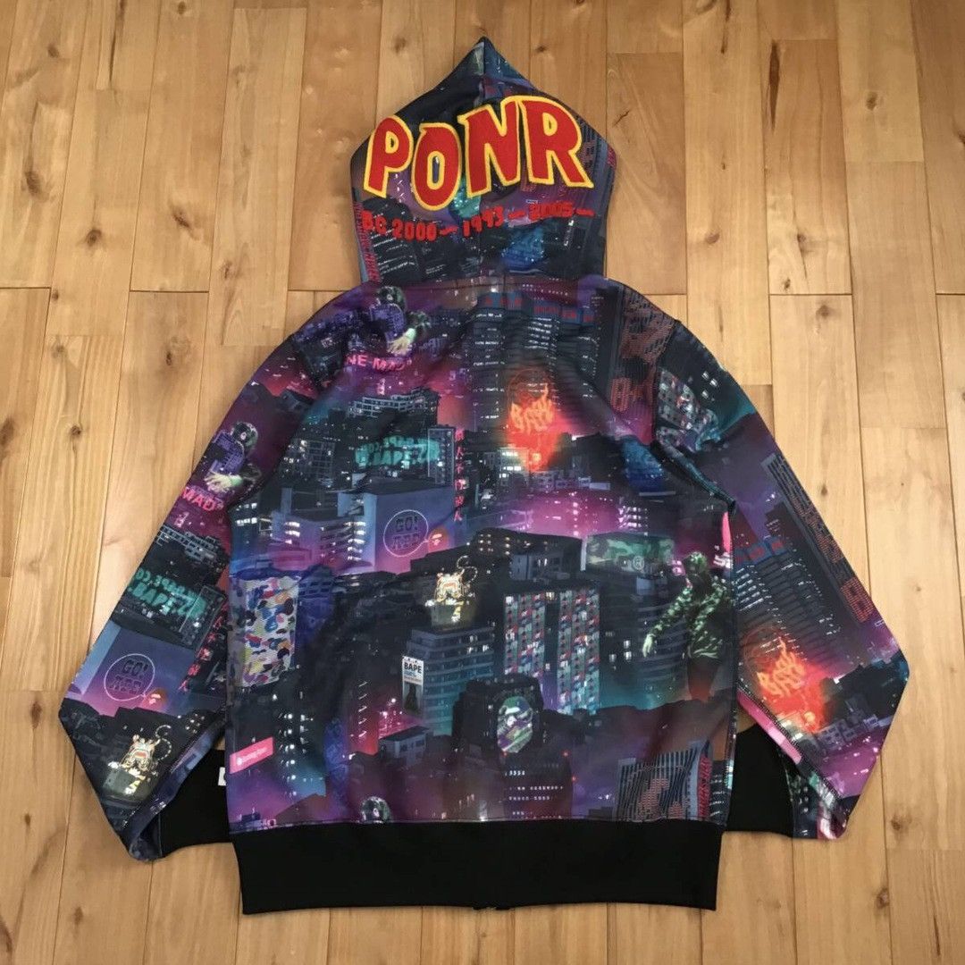 Bape BAPE NEON TOKYO Shark Full Zip Hoodie a bathing ape Size US L / EU 52-54 / 3 - 2 Thumbnail