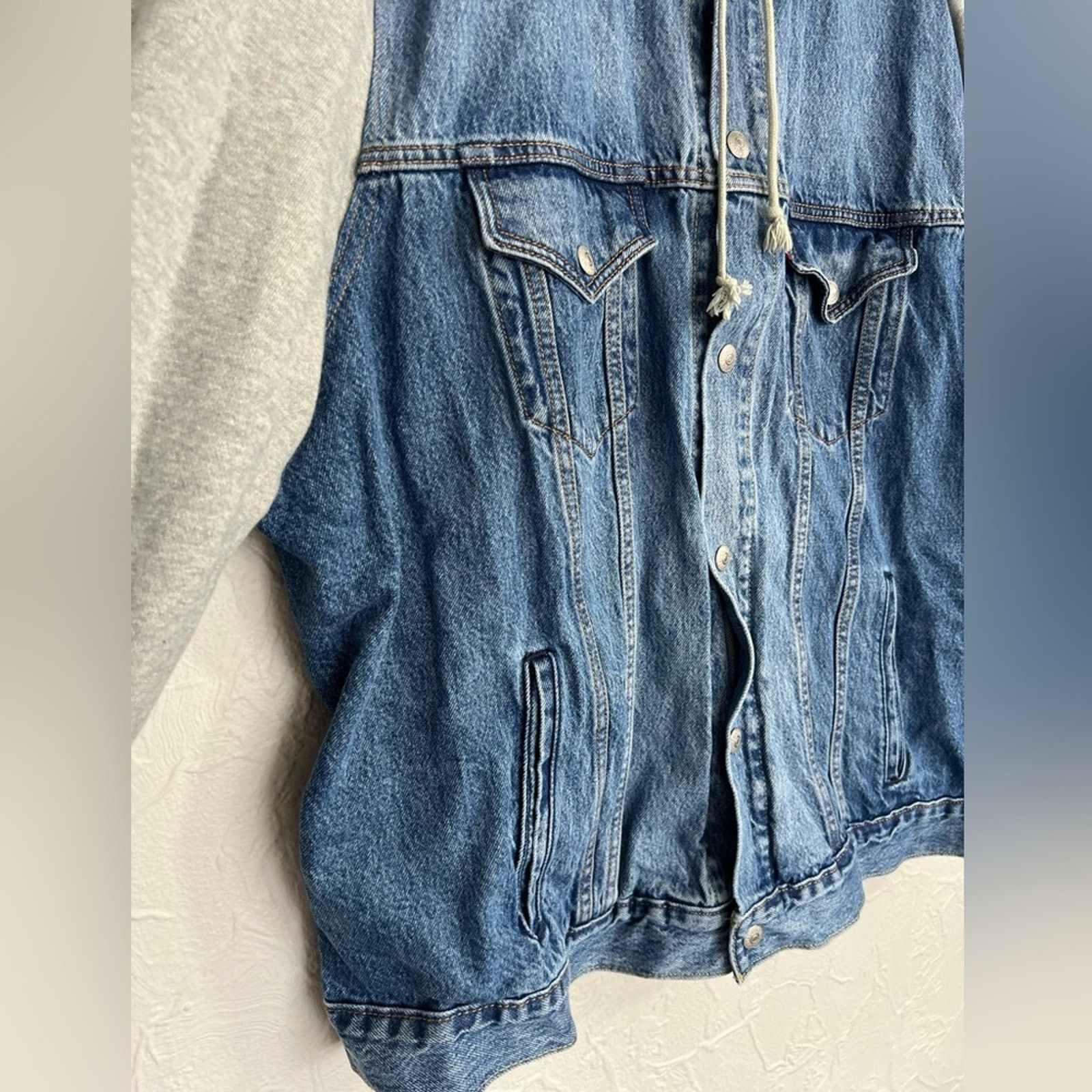 Levi's Levi’s Denim Jeans Hybrid Hoodie Trucker Jacket XXXL CLEAN Size US XXL / EU 58 / 5 - 8 Thumbnail