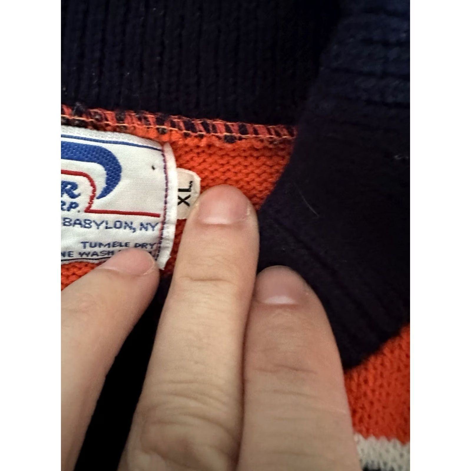 Vintage VINTAGE 1980s University Of Illinois Knit Sweater Navy Orange Men’s XL Pullover Knit Logo Regular Sweatshirt? Size US XL / EU 56 / 4 - 4 Thumbnail