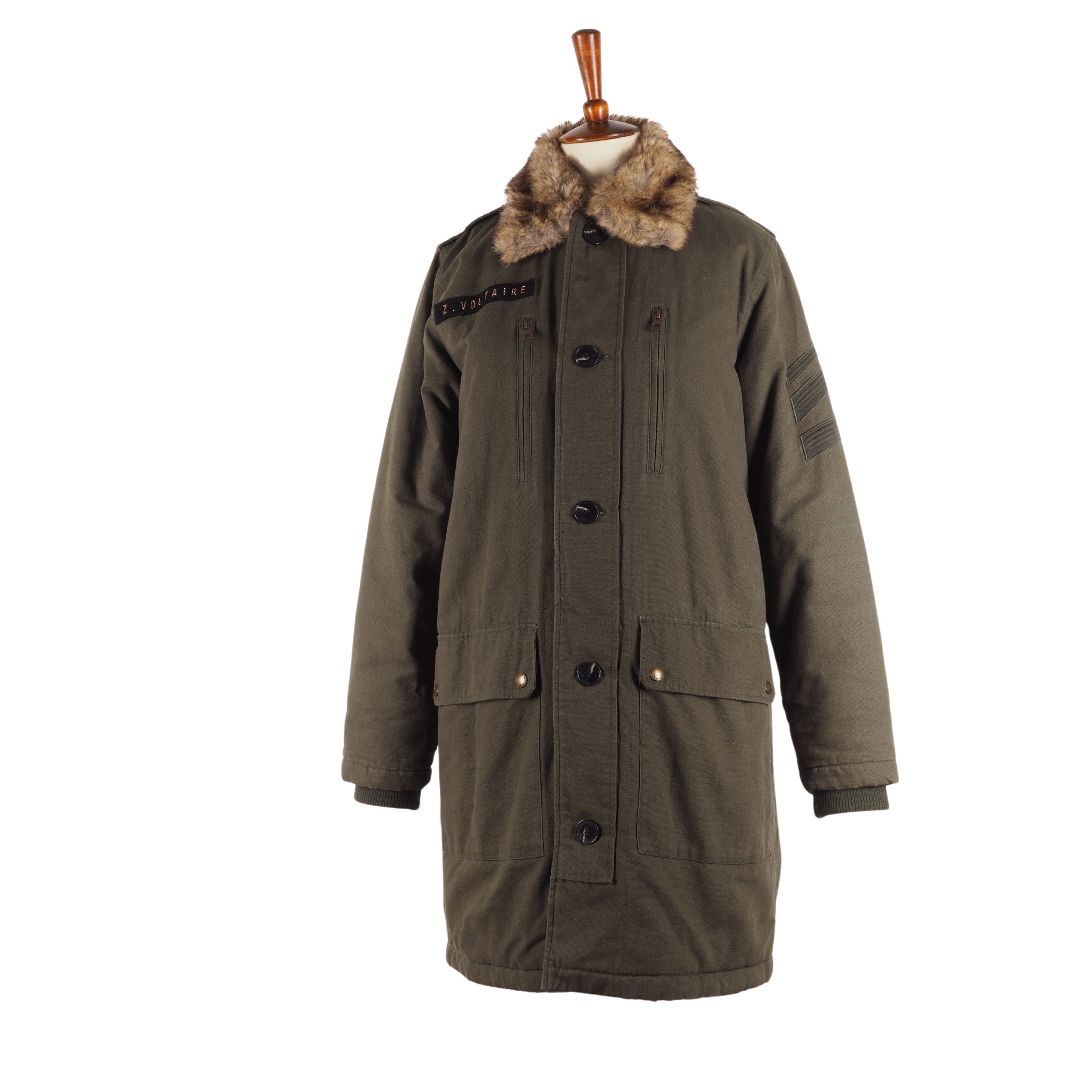 Zadig & Voltaire Zadig & Voltaire Kiddy Parka Faux Fur Khaki Coat Jacket Size S / US 4 / IT 40 - 1 Thumbnail