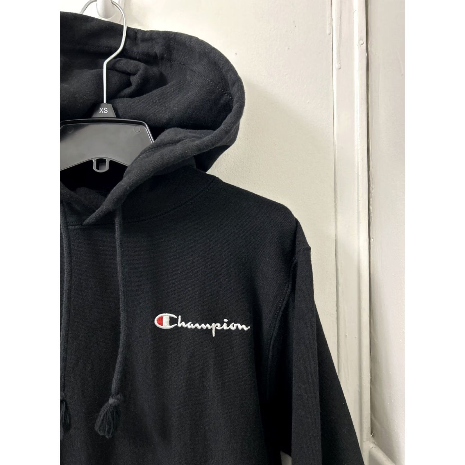 Champion VINTAGE Champion Reverse Weave Hoodie Mens Small Black Pullover Logo Sweatshirt Sweater Size US S / EU 44-46 / 1 - 4 Thumbnail