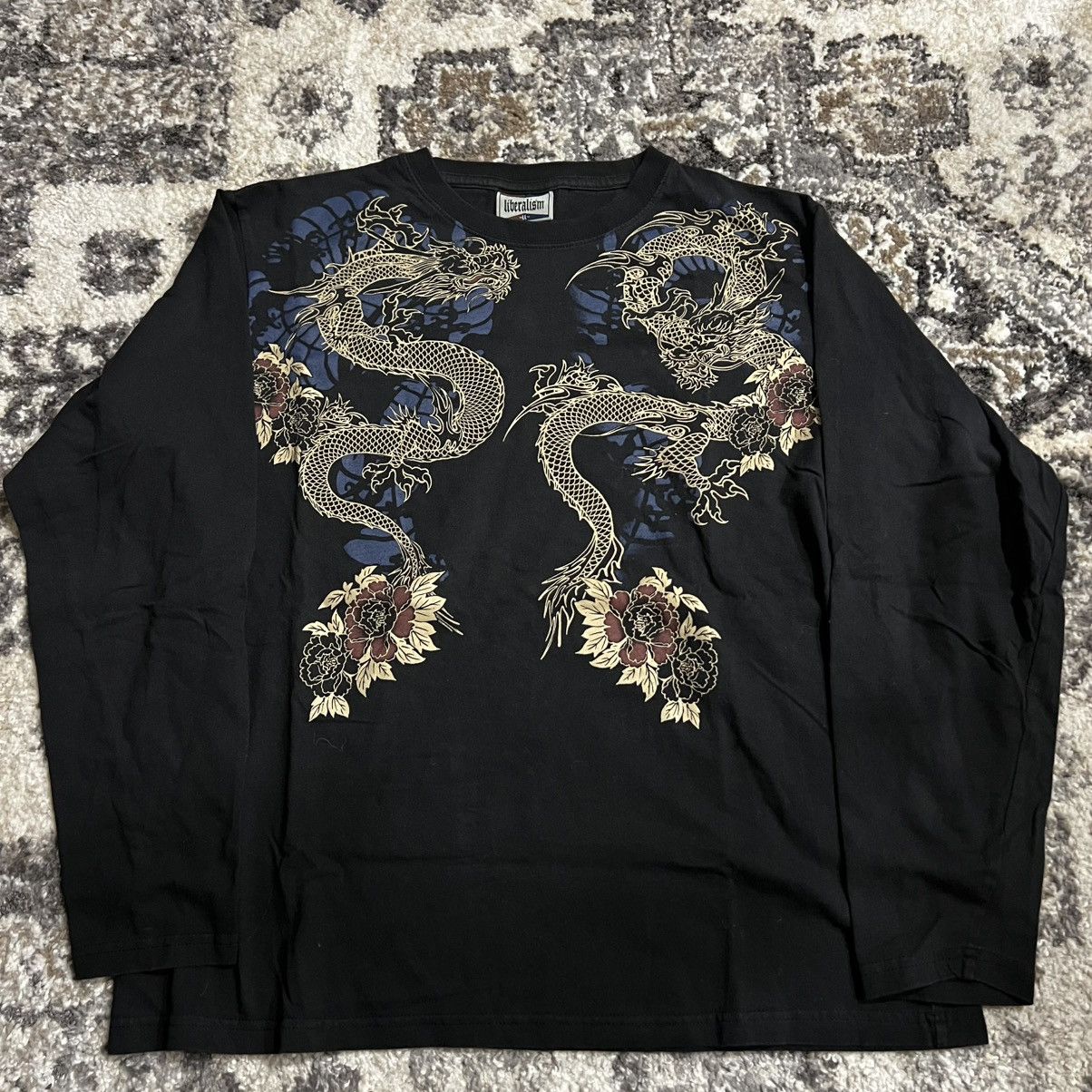 Japanese Brand Black Vintage Dragon Long-Sleeve Size US L / EU 52-54 / 3 - 3 Thumbnail