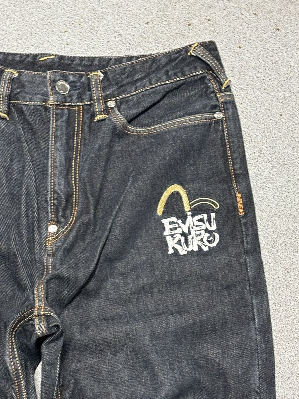 Evisu Evisu Kuro Embroidered Heavyduty Jeans Size US 34 / EU 50 - 3 Thumbnail