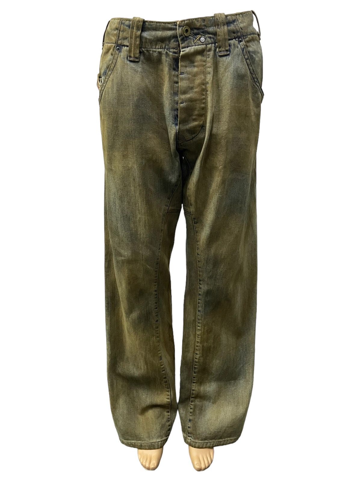 Diesel × Hysteric Glamour Vintage Diesel TrompeL’oeil Loose Baggy Mud Wash Jeans Size US 33 - 3 Thumbnail