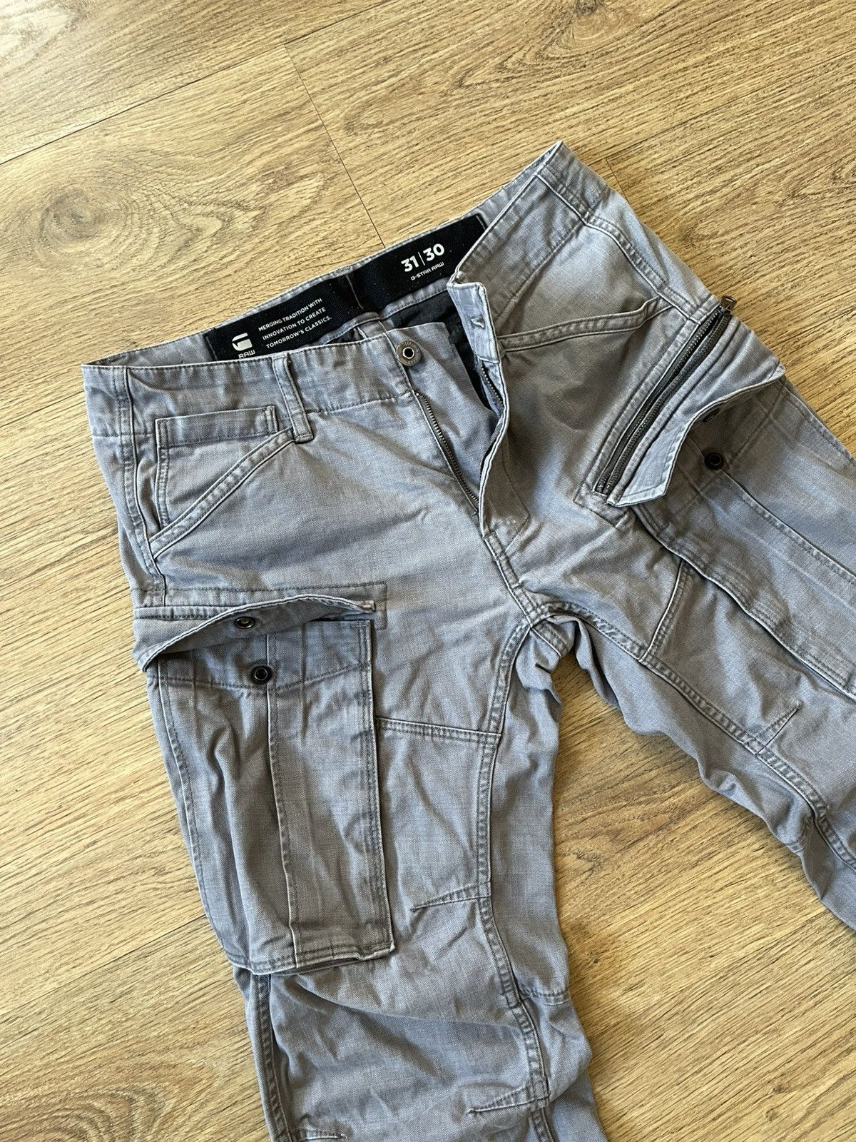 G-Star G-Star Rovic Zip 3D Regular Tapered Gray Cargo Pants Size US 31 - 6 Thumbnail