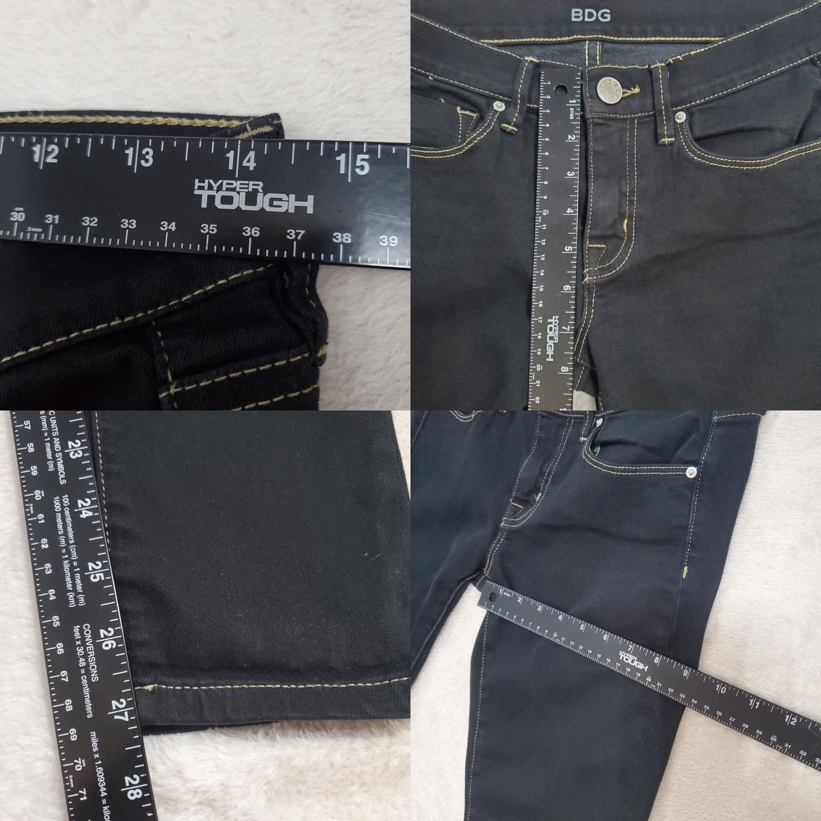 Bdg BDG Jeans Women 27x29 Black Mid Rise Twig Ankle Skinny Stretch Regular 28 Waist 27 Inseam 90s City Denim 5-Pocket Womens Size 27" / US 4 / IT 40 - 8 Thumbnail