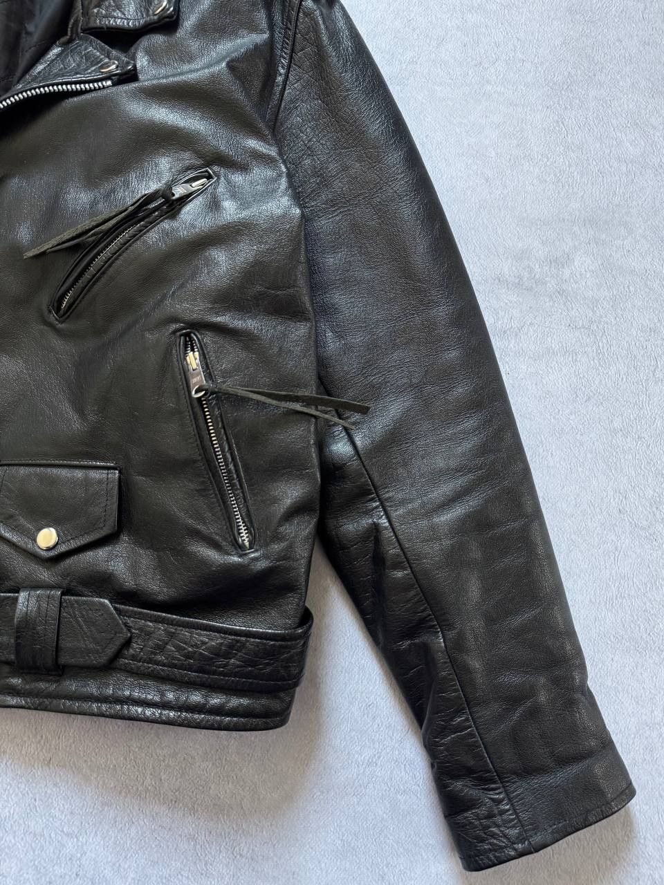 Leather Vintage 90s Biker Jacket Heavy Leather Size US M / EU 48-50 / 2 - 8 Thumbnail