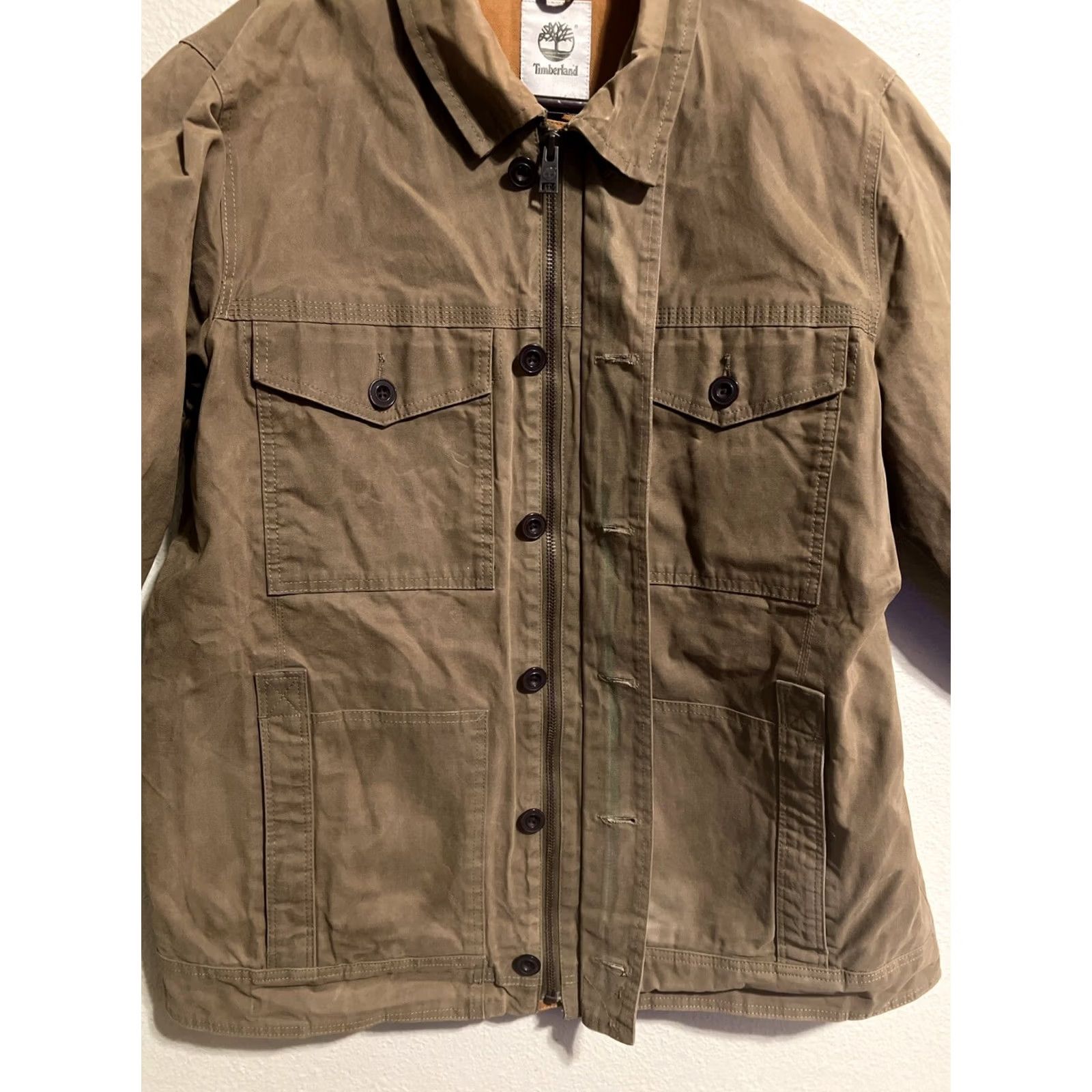 Timberland VINTAGE Timberland Women’s Chore Canvas Military Style Jacket XL Wax Coat J1540 Brown Plaid Canvas 80s 90s Western Outdoor Workwear Women’s XL Size XL / US 12-14 / IT 48-50 - 7 Thumbnail