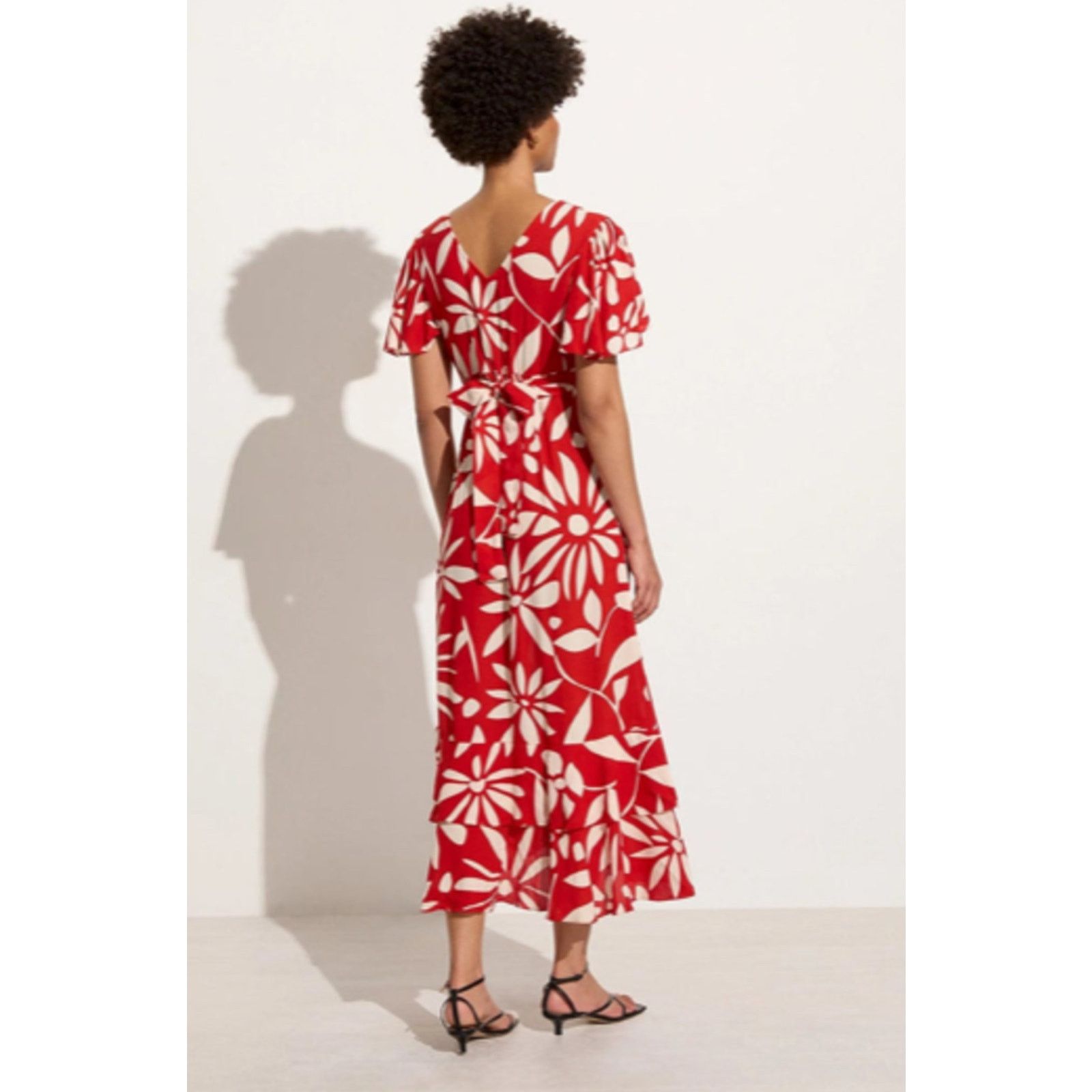 FAITHFULL NWT Faithfull The Brand San Isidro Mid Dress Floral Red Sz M Size M / US 6-8 / IT 42-44 - 3 Thumbnail