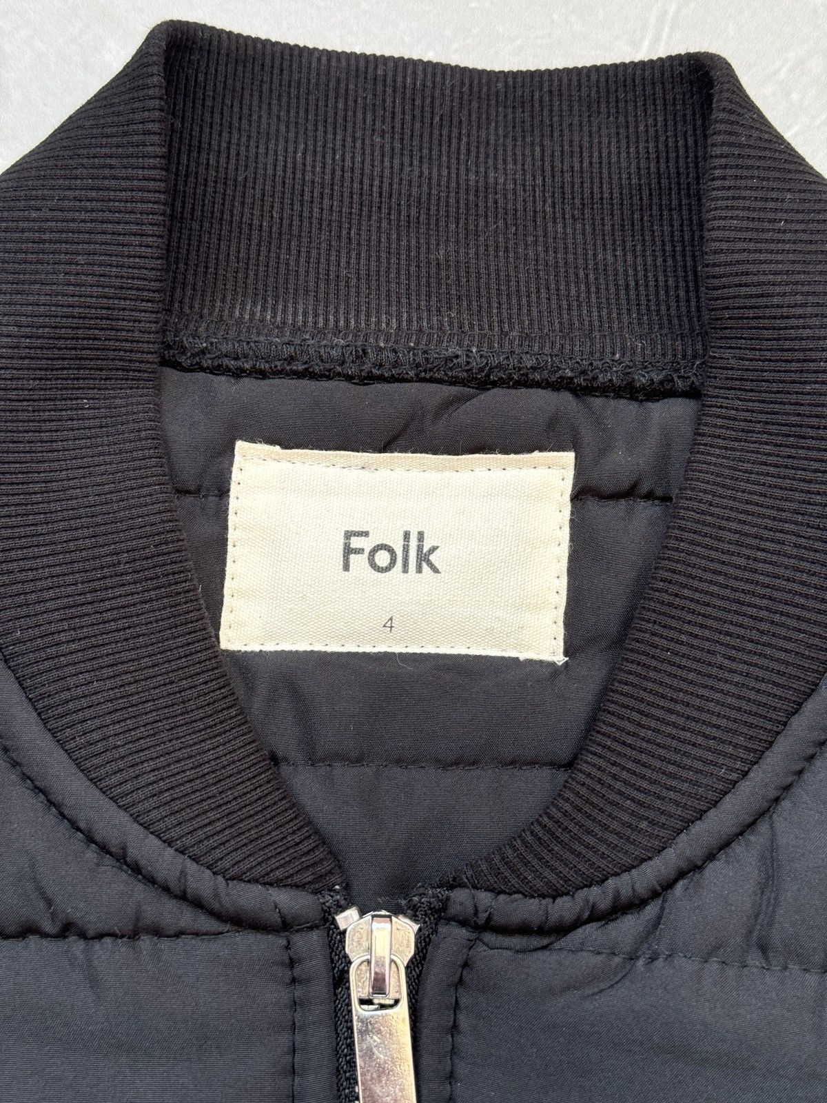Folk Folk Nylon Cotton Quilted Light Bomber Jacket Black Size US L / EU 52-54 / 3 - 7 Thumbnail