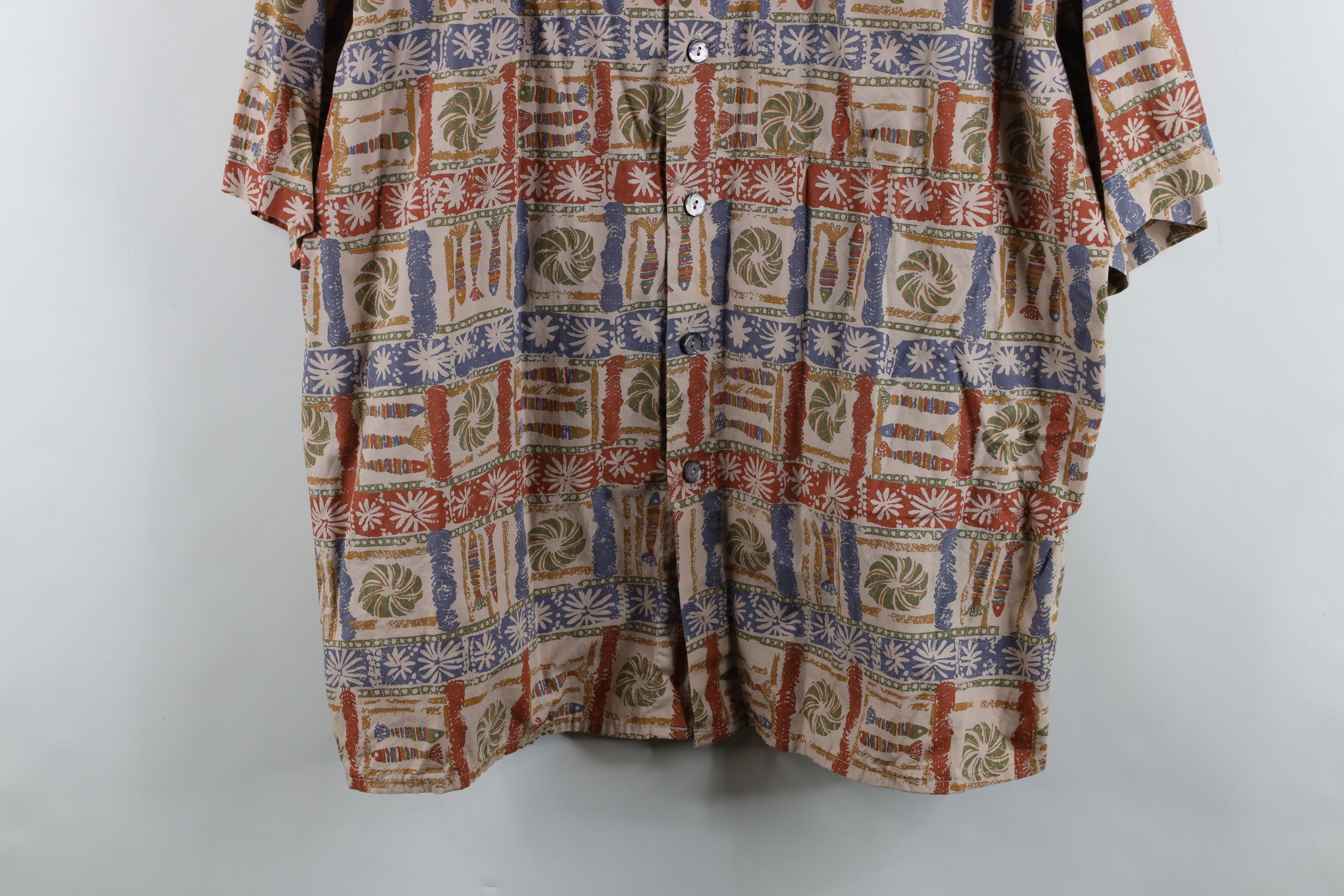 Vintage Vintage 90s Streetwear Fish Camp Collar Button Shirt USA Size US XL / EU 56 / 4 - 3 Thumbnail