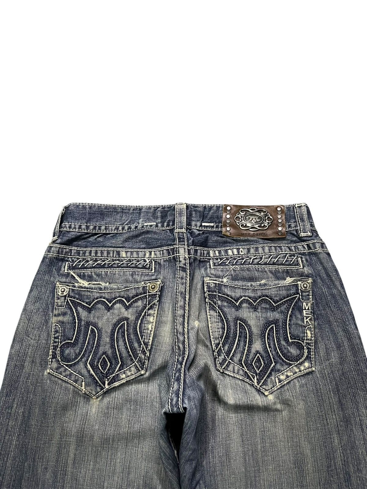 Fubu Vintage Japanese Brand Mud Wash Embroidered Baggy Jeans Size 35" - 4 Thumbnail