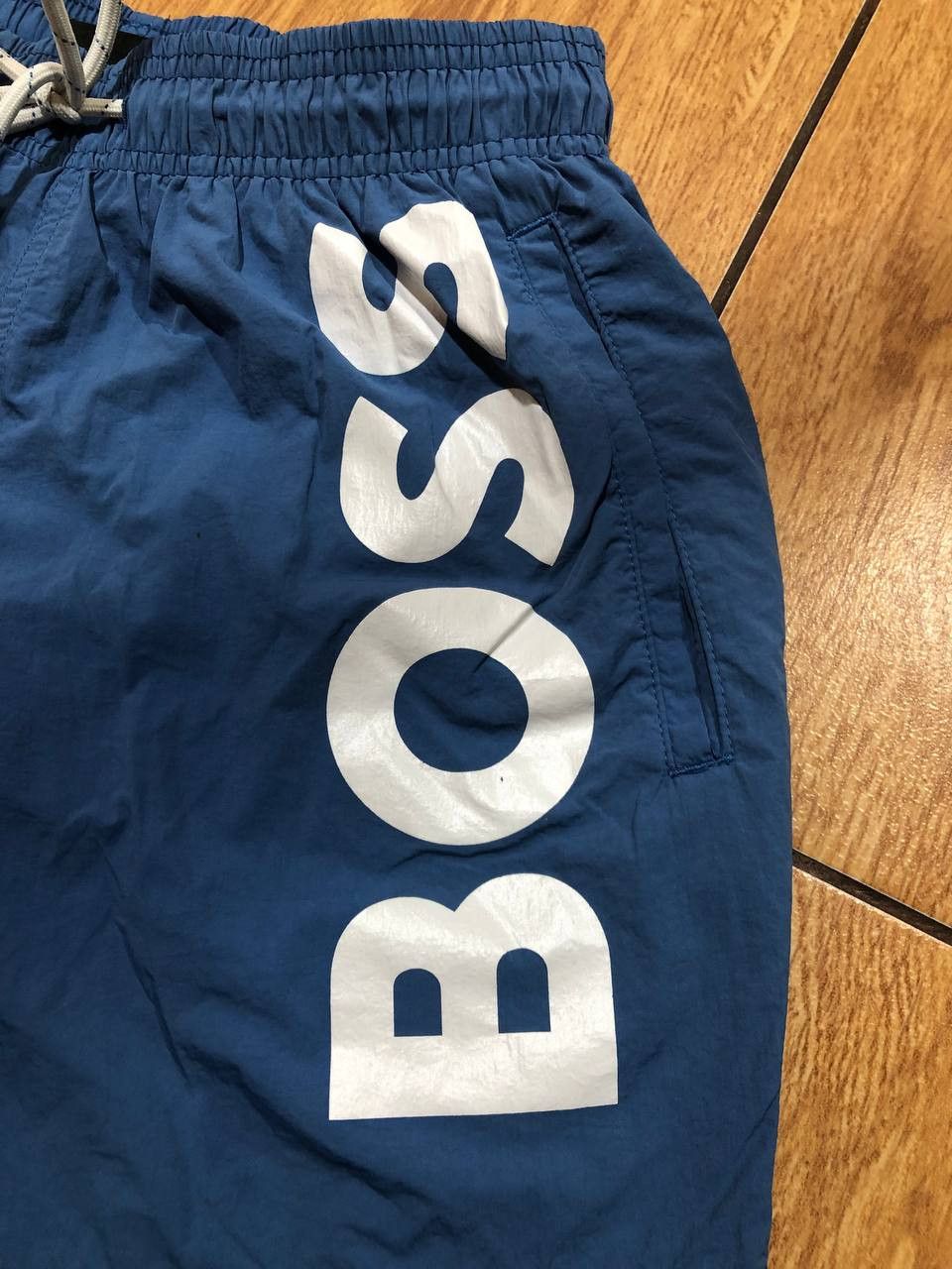 Hugo Boss Vintage Hugo Boss Big Y2K Logo Blue Shorts Size XS Size US 26 / EU 42 - 6 Thumbnail
