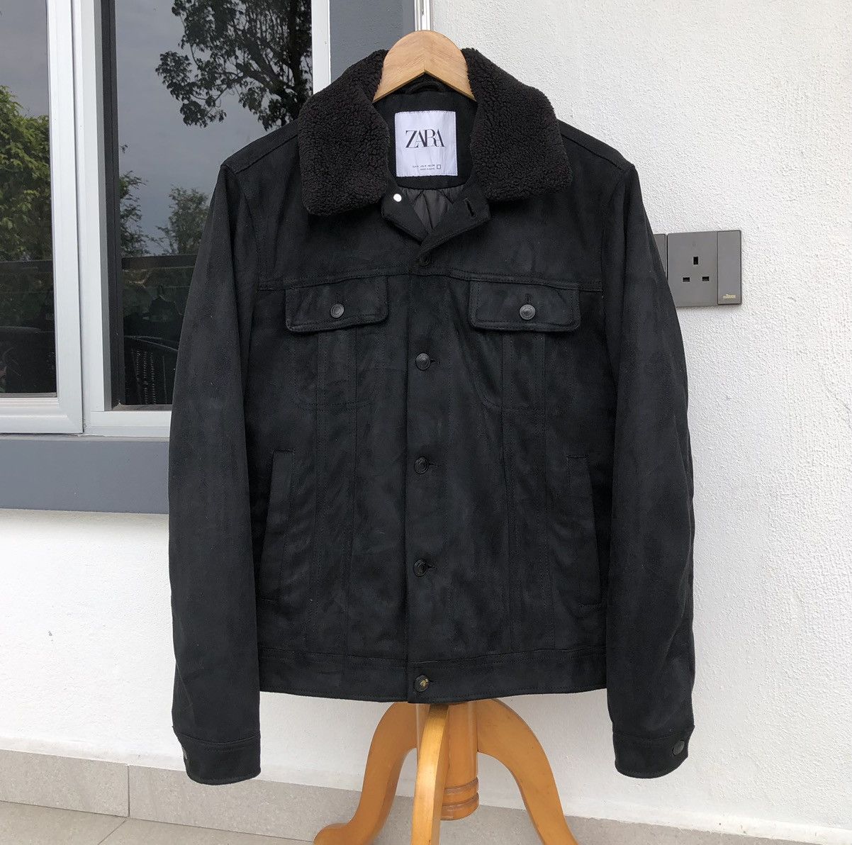Zara Zara Velvet Lined Quilted Trucker Jacket With Sherpa Collar Size US M / EU 48-50 / 2 - 2 Thumbnail
