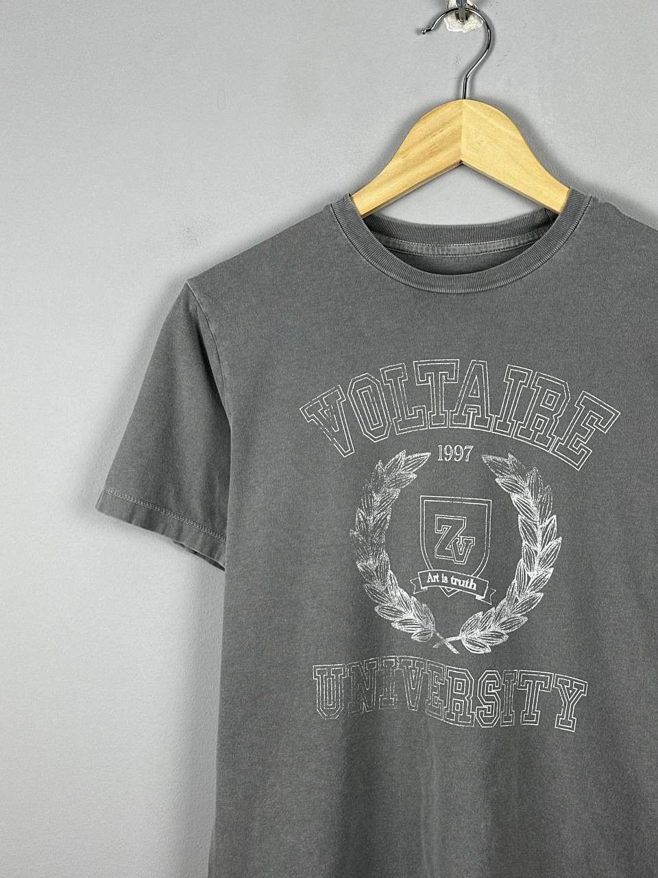 Zadig & Voltaire Vintage Zadig Voltaire Faded Grey Big Logo T Shirt Size M / US 6-8 / IT 42-44 - 3 Thumbnail