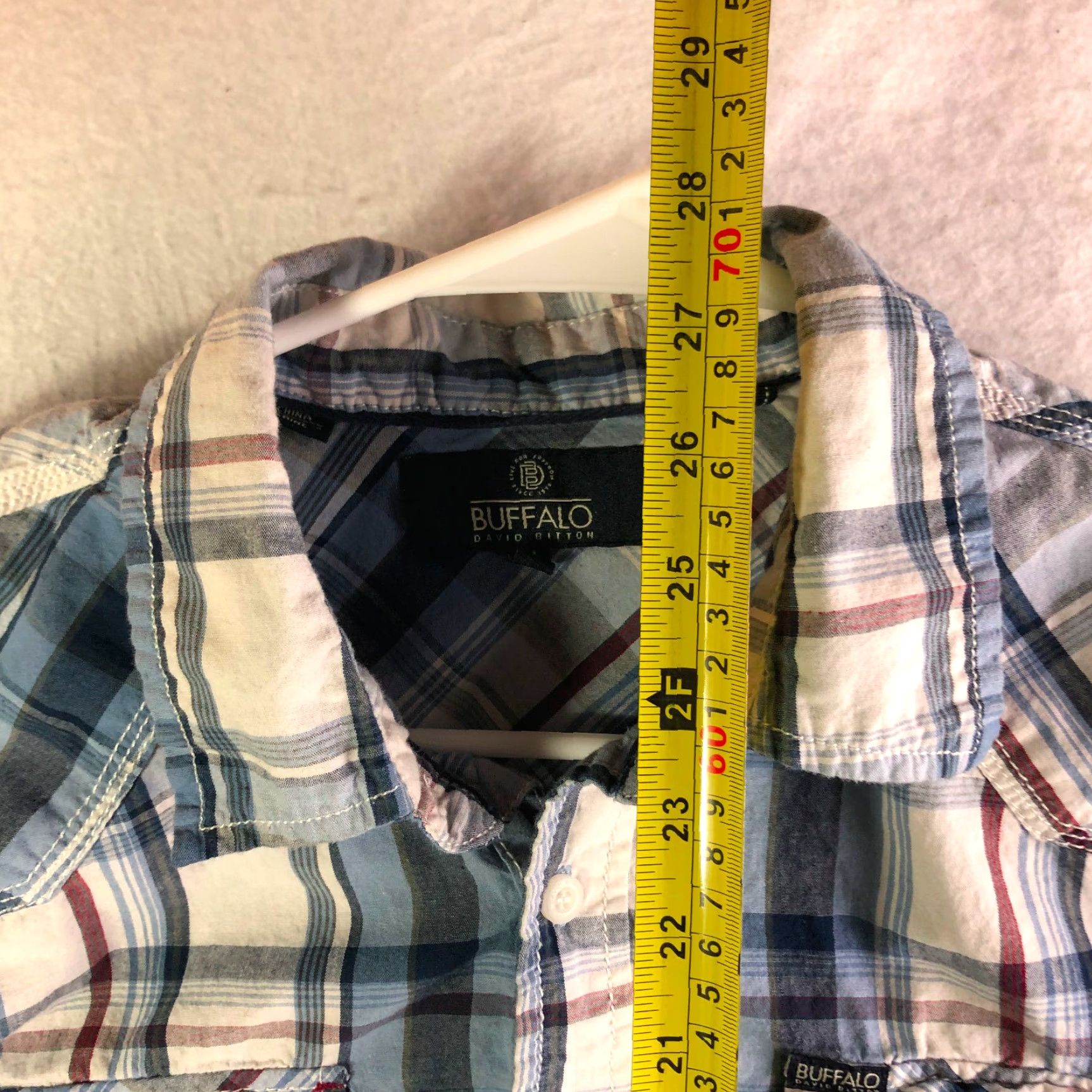 Buffalo David Bitton Buffalo David Bitton Shirt Mens Medium Blue Plaid Long Sleeve Button-Up Collared Spread Collar with Pockets - Cotton Size US M / EU 48-50 / 2 - 5 Thumbnail