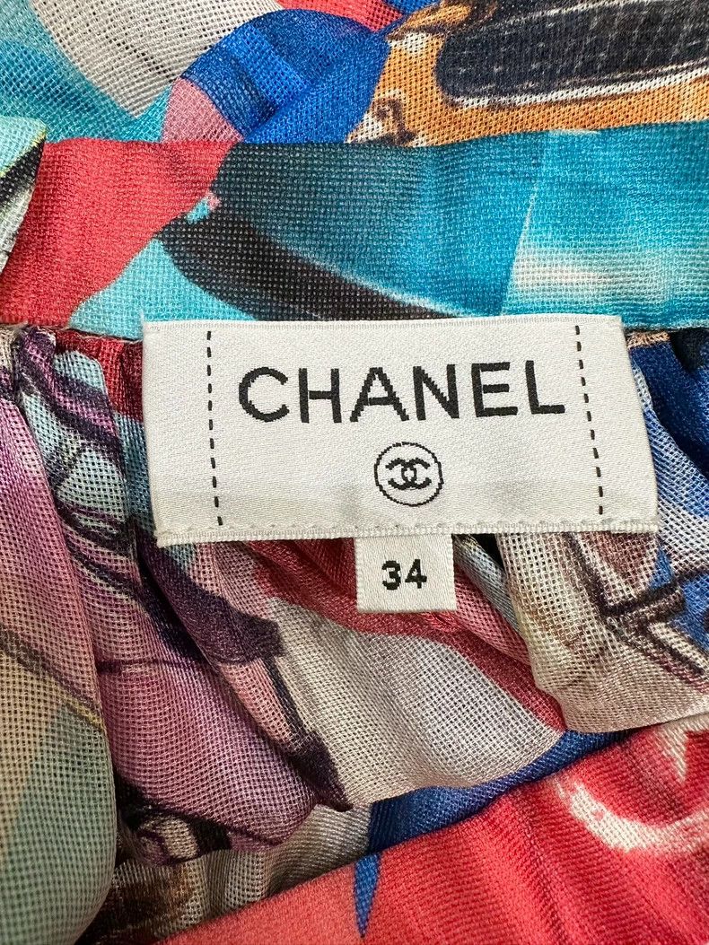 Chanel Chanel Cuba series show color printed silk gauze skirt hal Size 42" / US 20 - 5 Thumbnail