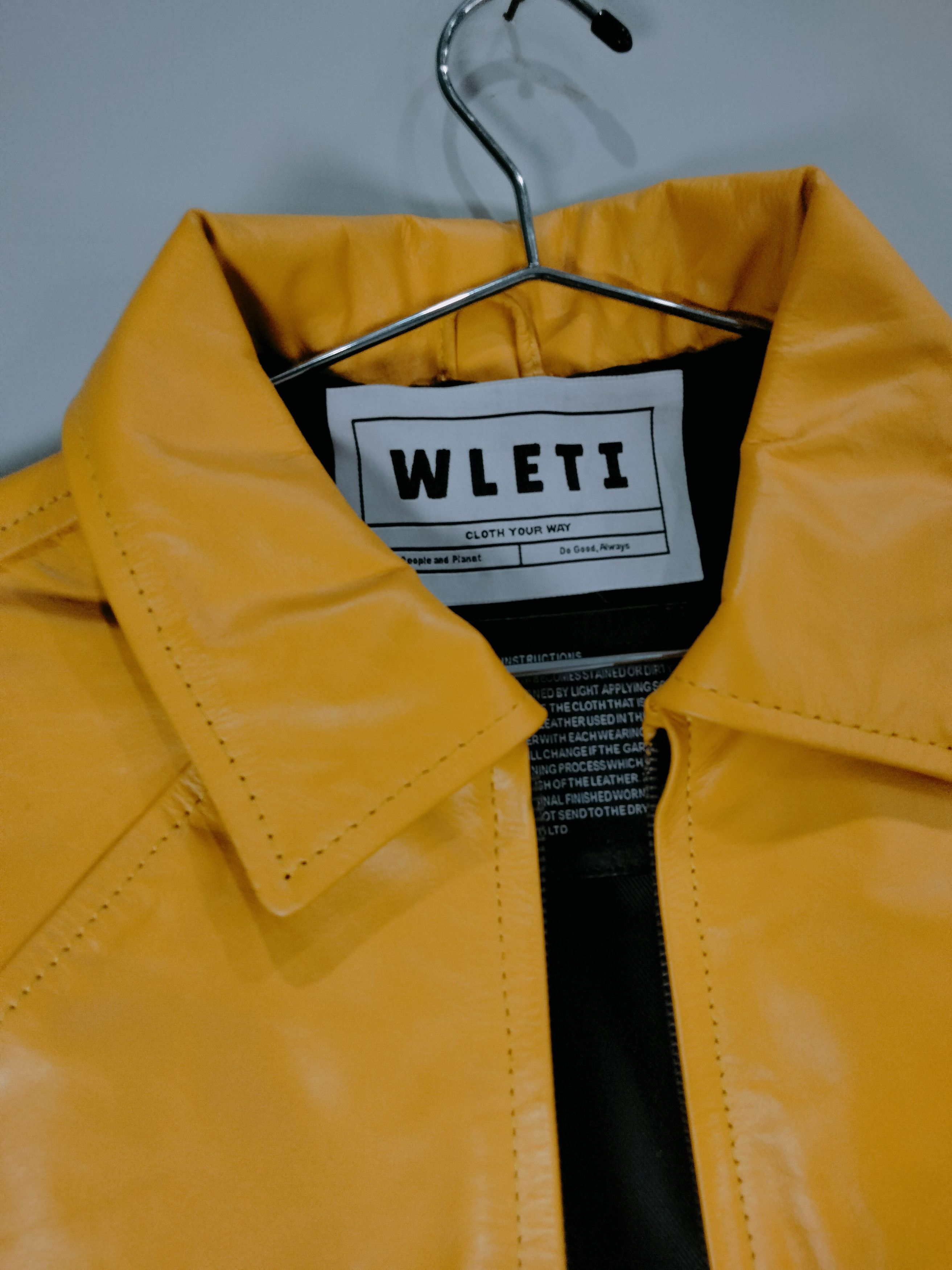 Vintage 🧥 WLETI Premium Yellow Sheep Leather Jacket Size US M / EU 48-50 / 2 - 4 Thumbnail