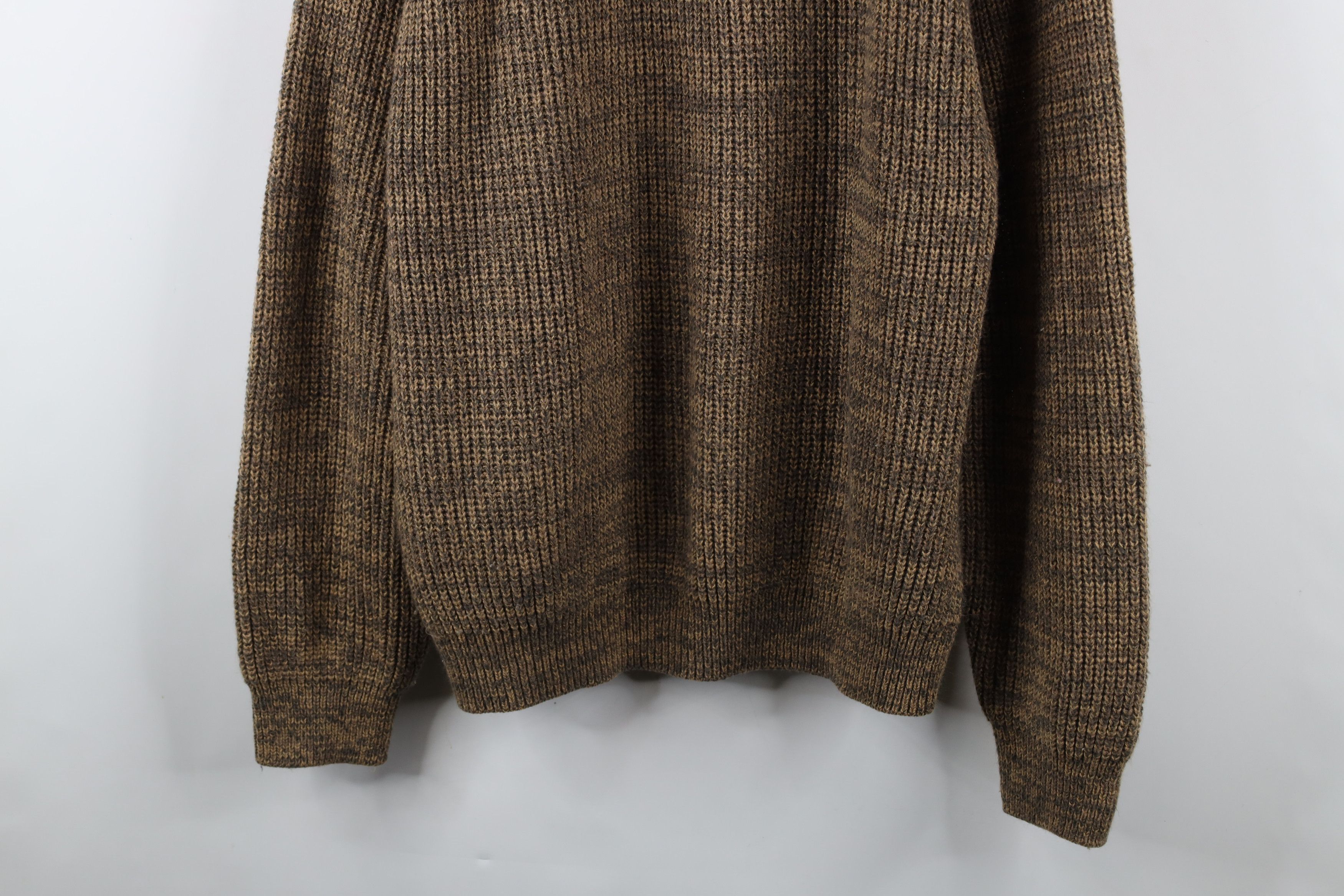Vintage Vintage 90s Streetwear Knit Crewneck Sweater Oatmeal Brown Size US XL / EU 56 / 4 - 3 Thumbnail