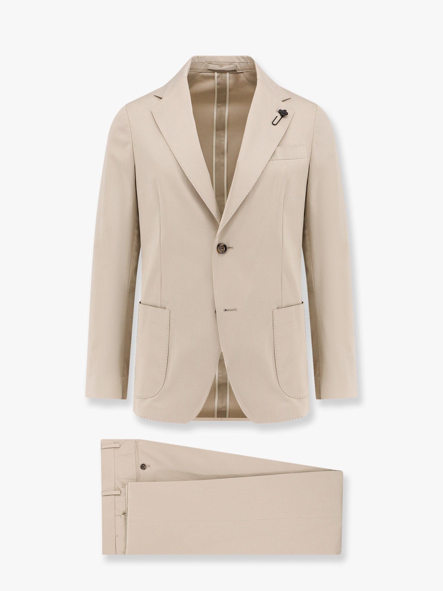Tシャツ・カットソー LARDINI Stretch cotton suit with iconic removable brooch Lardini Stretch Cotton Suit With Iconic Removable Brooch