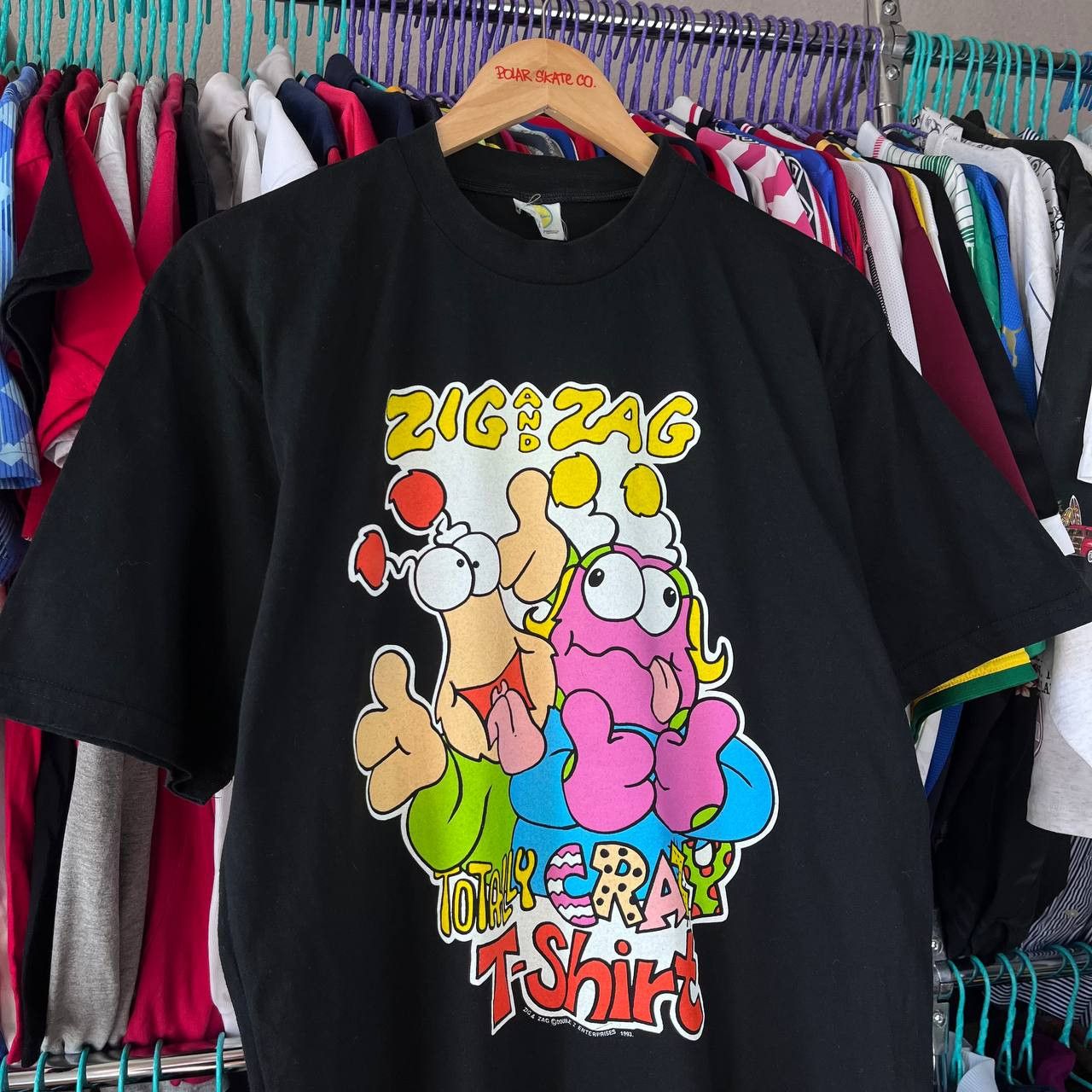 Vintage Vintage Rare 1993 Zig and Zag Cartoon Black Tshirt Supatees Size US L / EU 52-54 / 3 - 2 Thumbnail